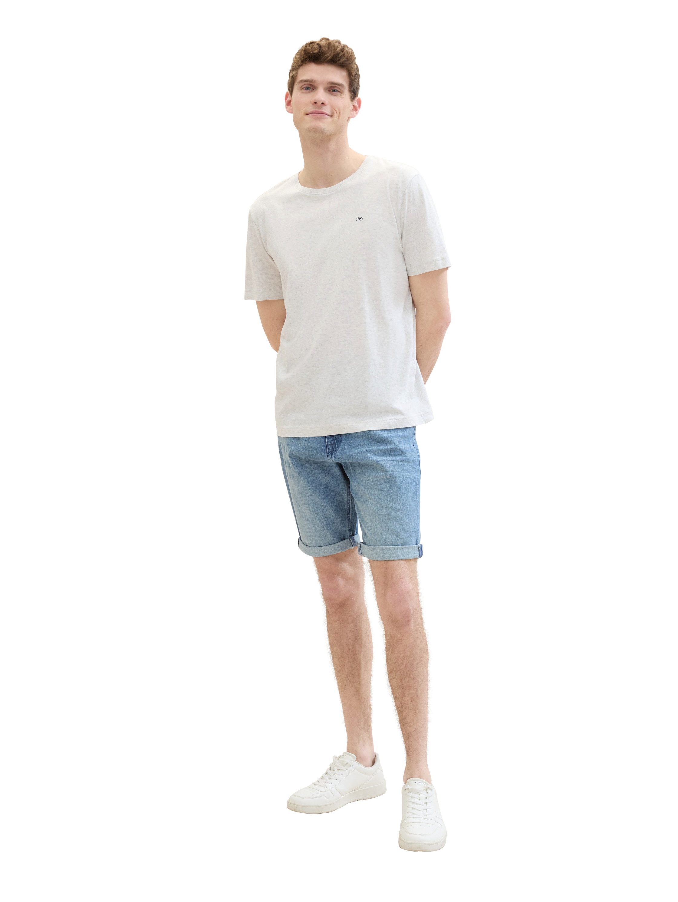 Tom Tailor Jeansbermuda Josh met merklabel