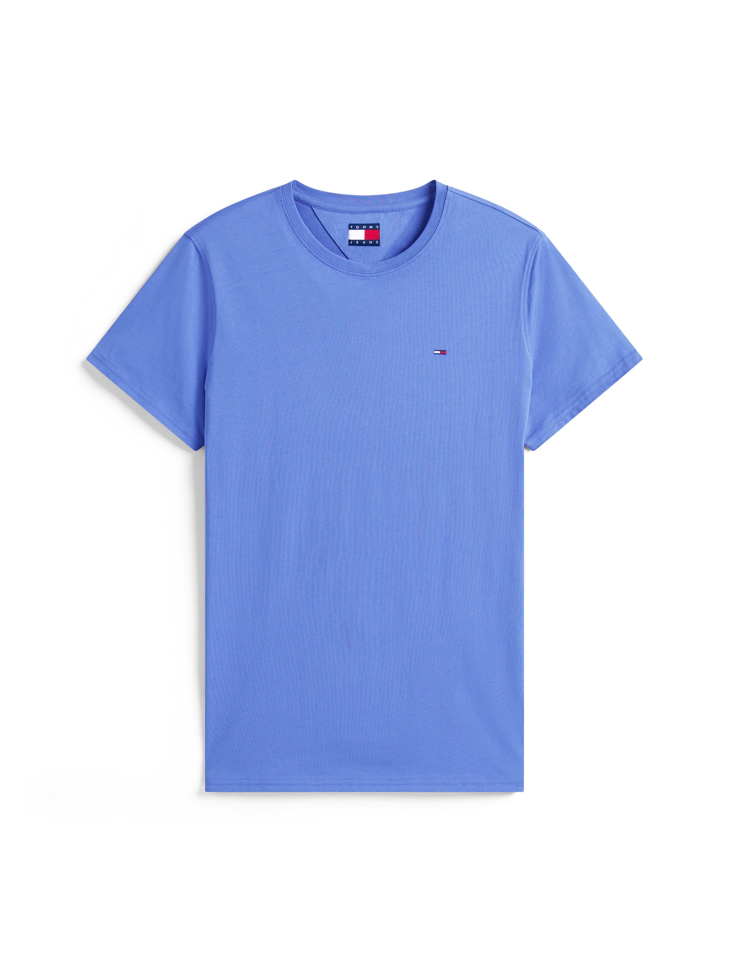 TOMMY JEANS T-shirt TJM ESSENTIAL SOLID TEE met ronde hals en subtiele logo-vlag
