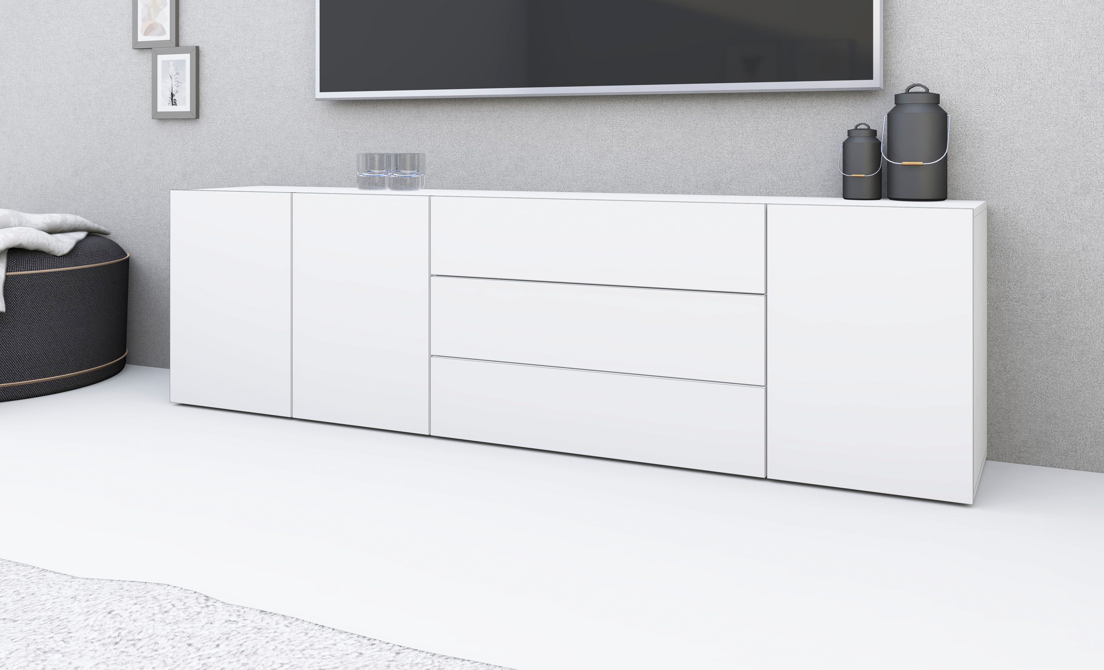 borchardt Möbel Dressoir Sophia Breedte 190 cm hangend en staand te monteren