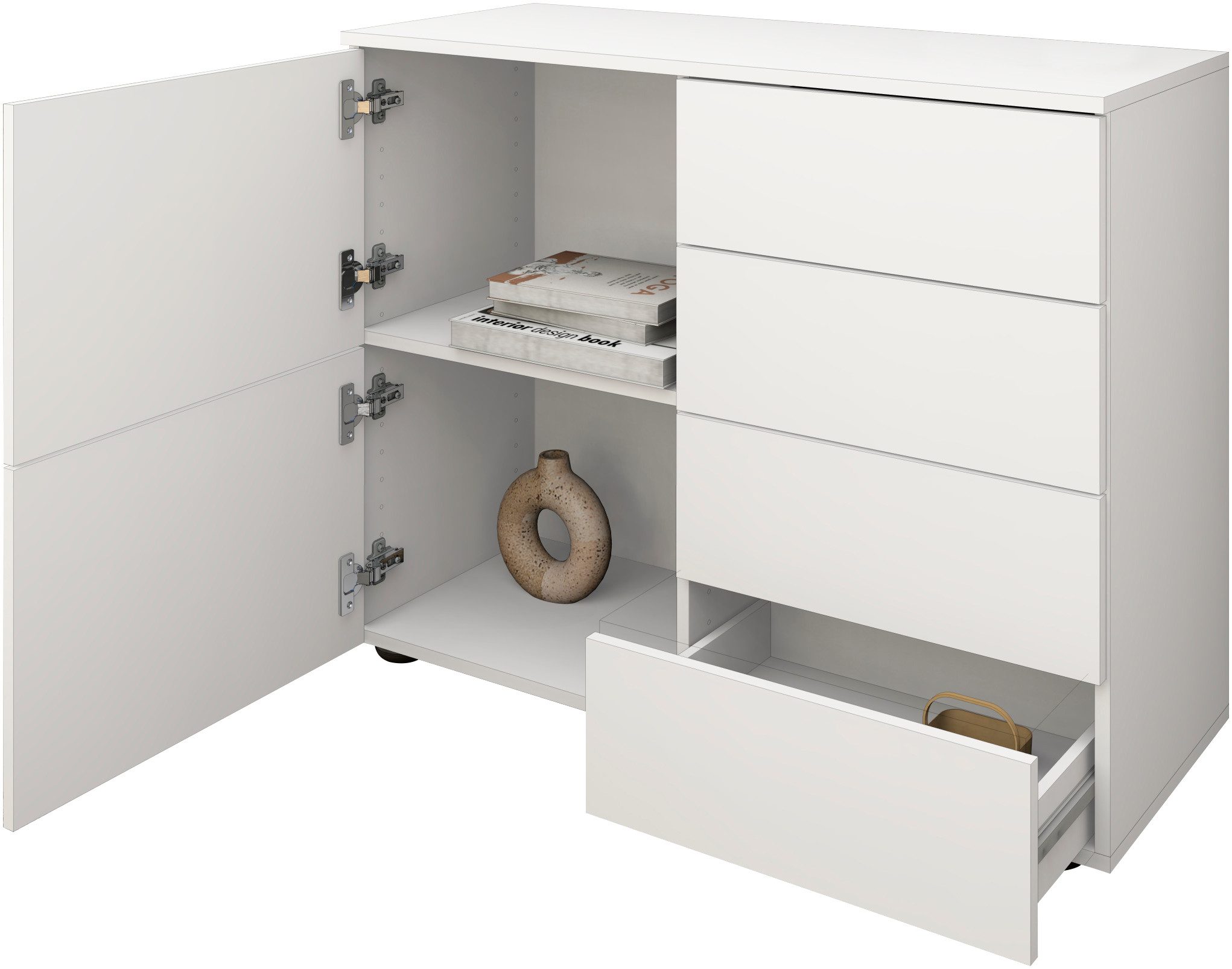 borchardt Möbel Kast Drukknop (Push-To-Open), in hoogte verstelbare planken