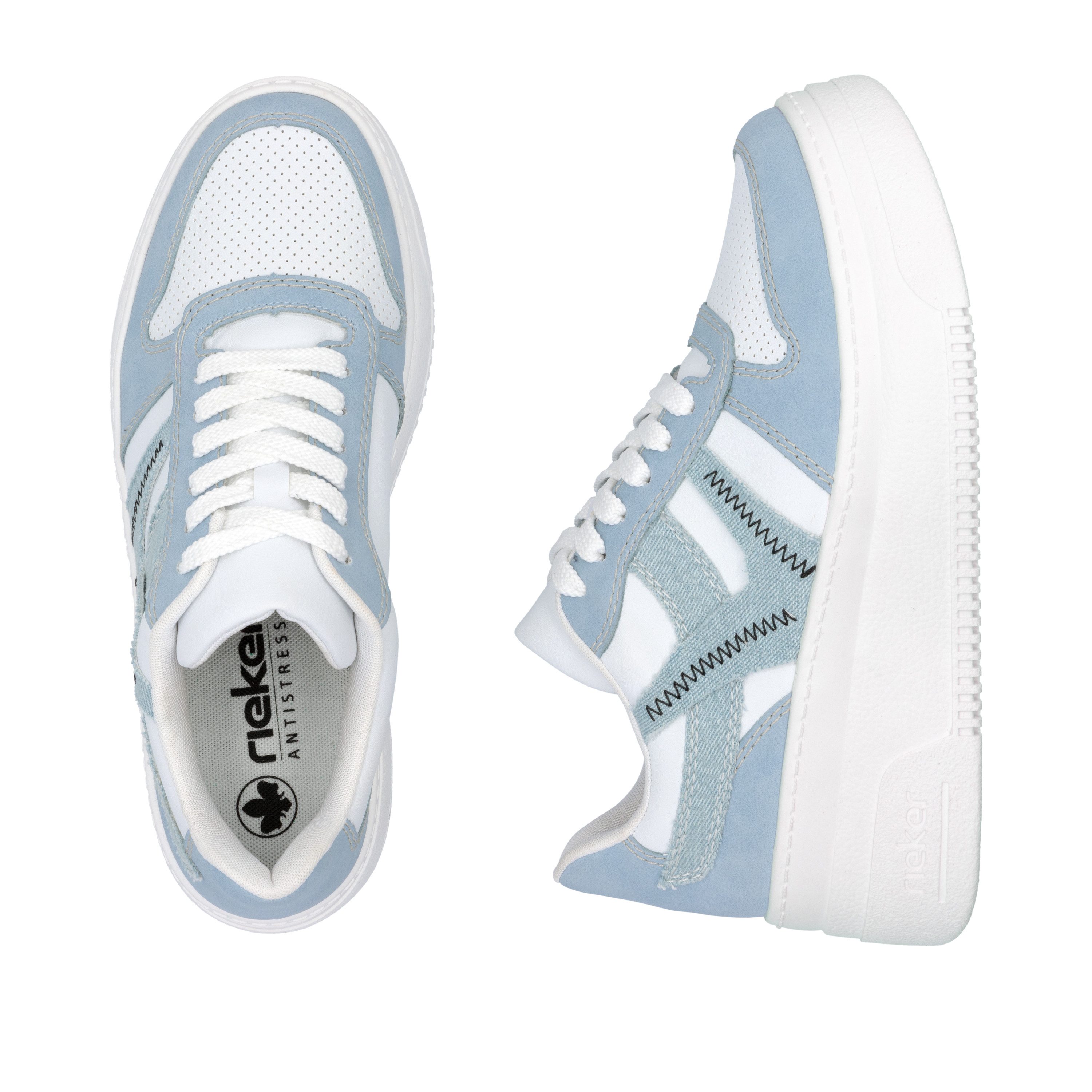 Rieker Plateausneakers , vrijetijdsschoen, halfschoen, veterschoen met gepolsterde schacht