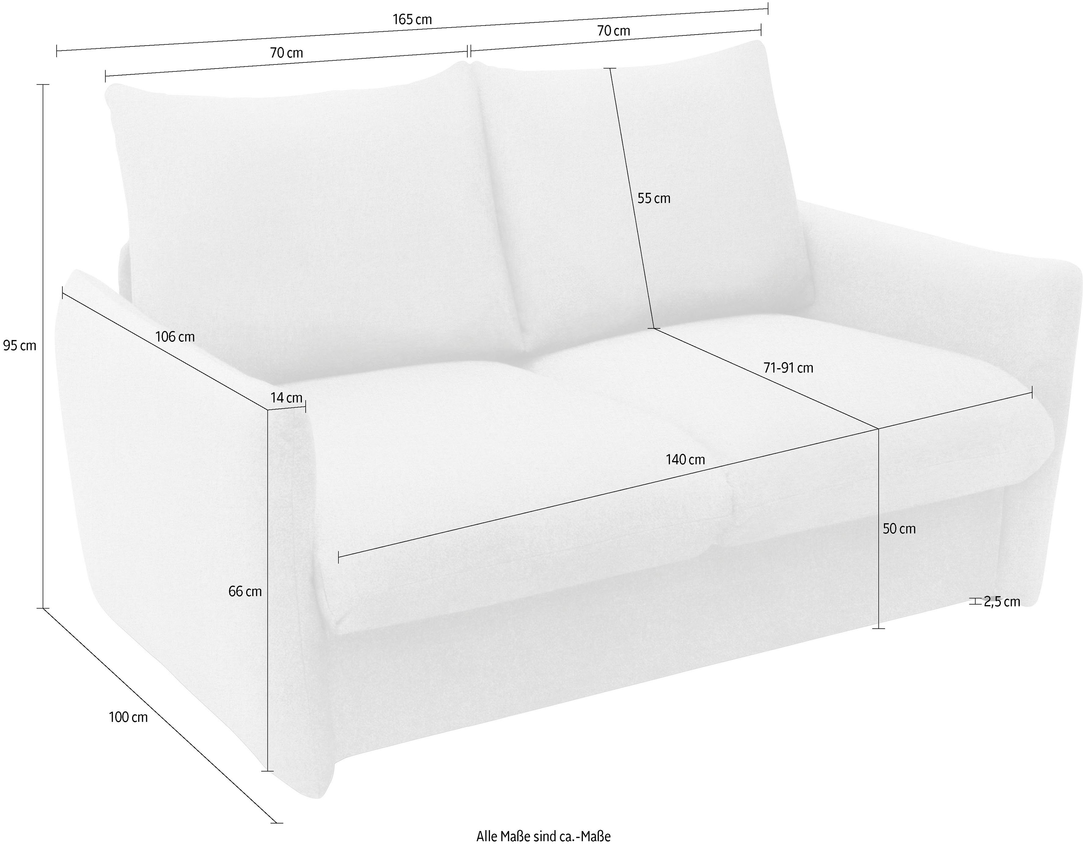 DOMO collection Slaapbank 700023 Slaapbank functie, binnenvering, 2-zits, stabiel ligoppervlak