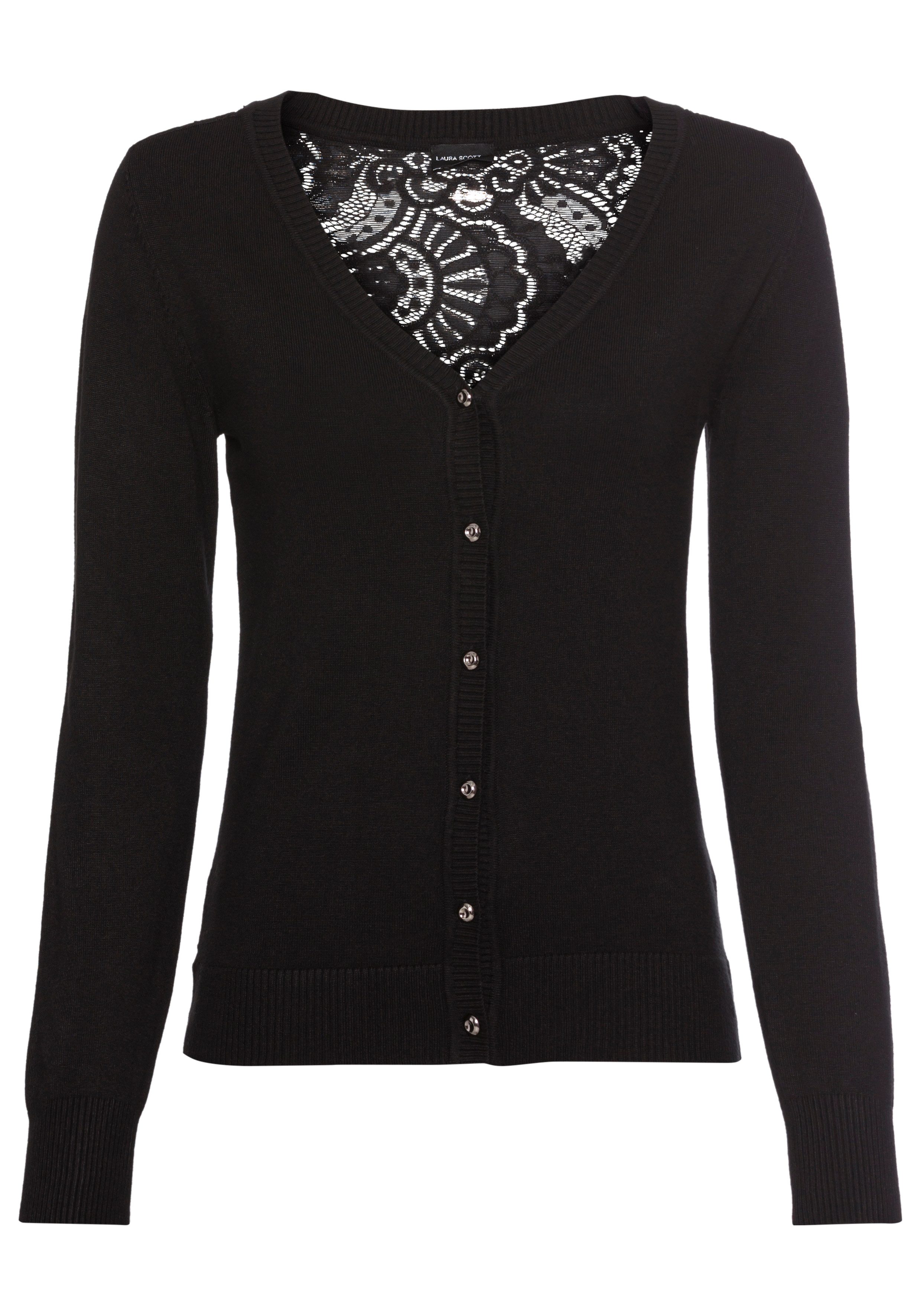Laura Scott Vest met edele kantmouwen