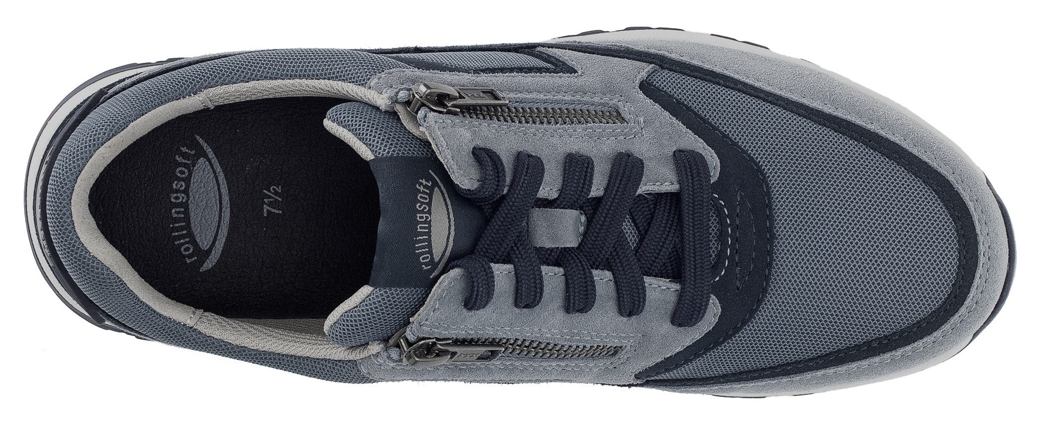 Gabor Rollingsoft Sneakers met sleehak , veterschoen, lage schoen, vrijetijdsschoen, buitenrits, g-breedte