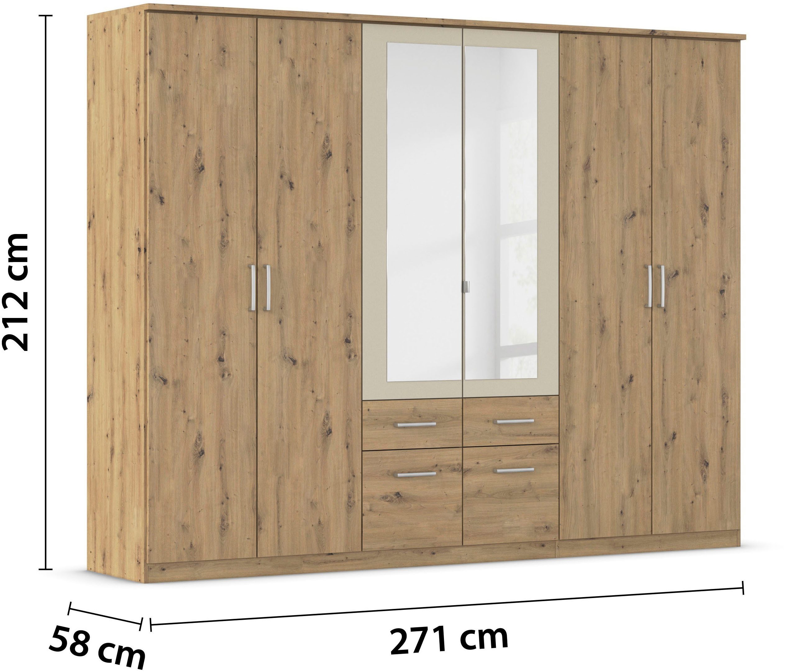 rauch Slaapkamerserie Compleet slaapkamer slaapkamer BURANO met kast in 3 breedtes(set)