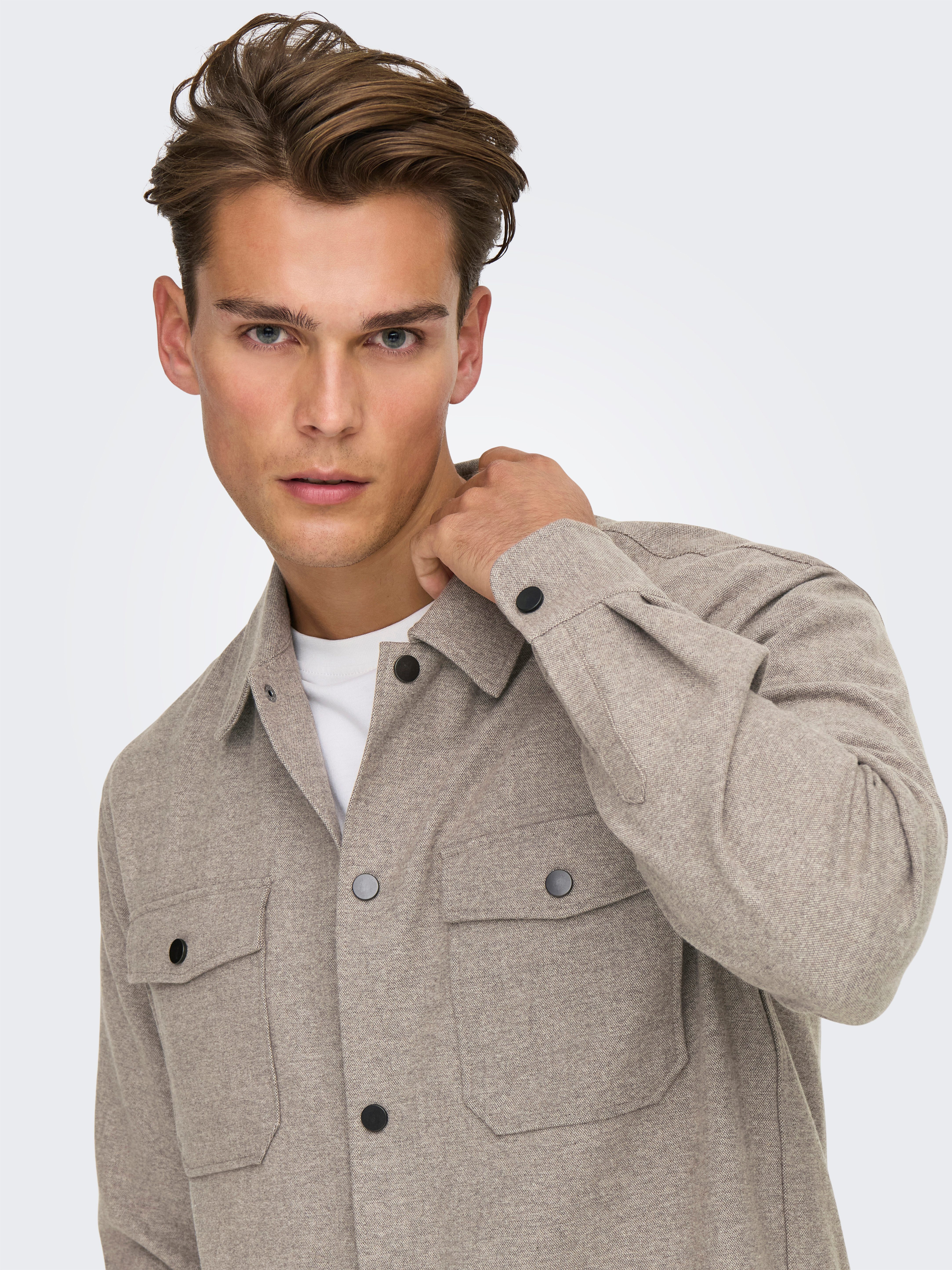 ONLY & SONS Overhemd met lange mouwen ONSMARK BRUSHED 0353 OVERSHIRT