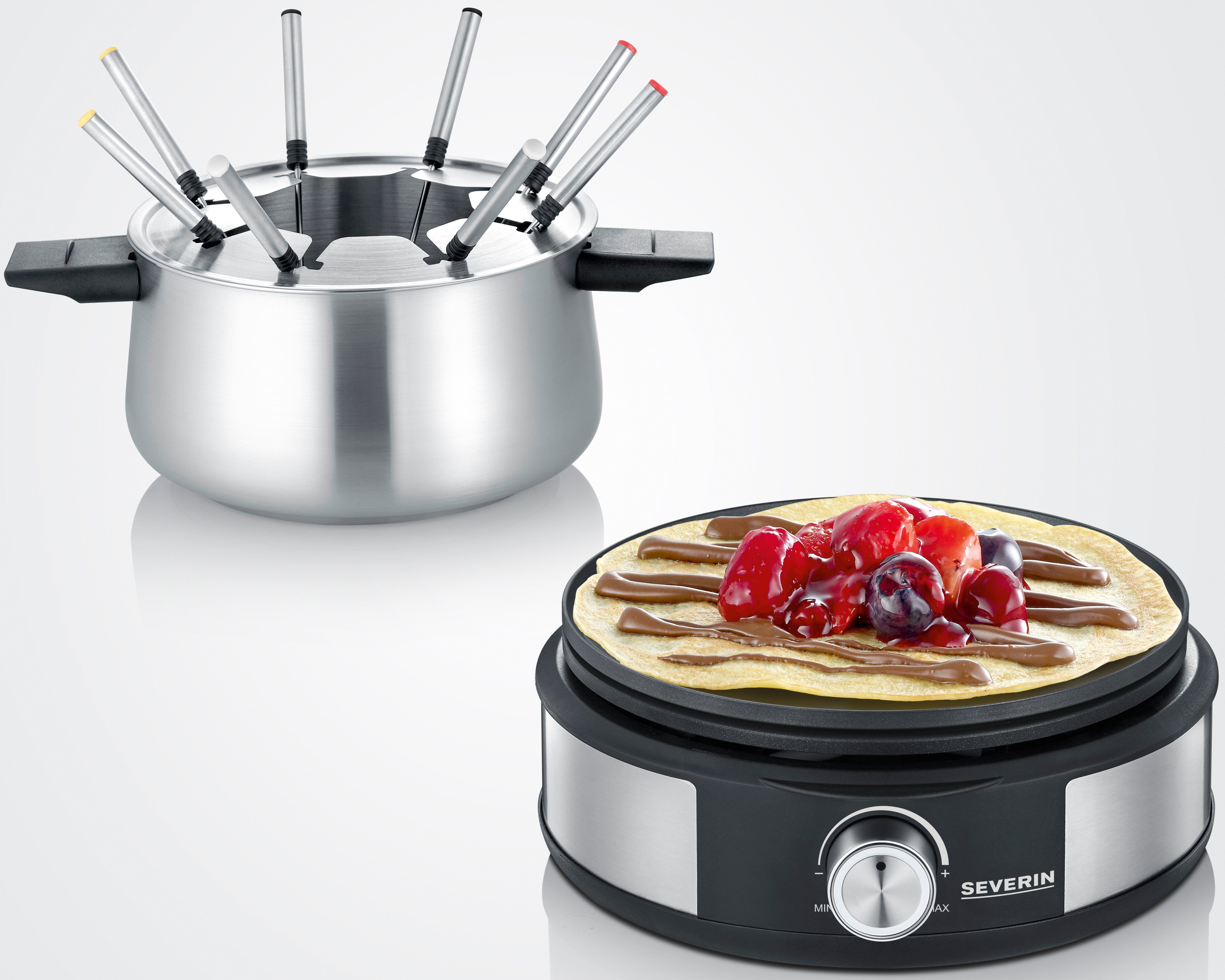 Severin Elektrische fonduepan FO2471 met crêpesfunctie