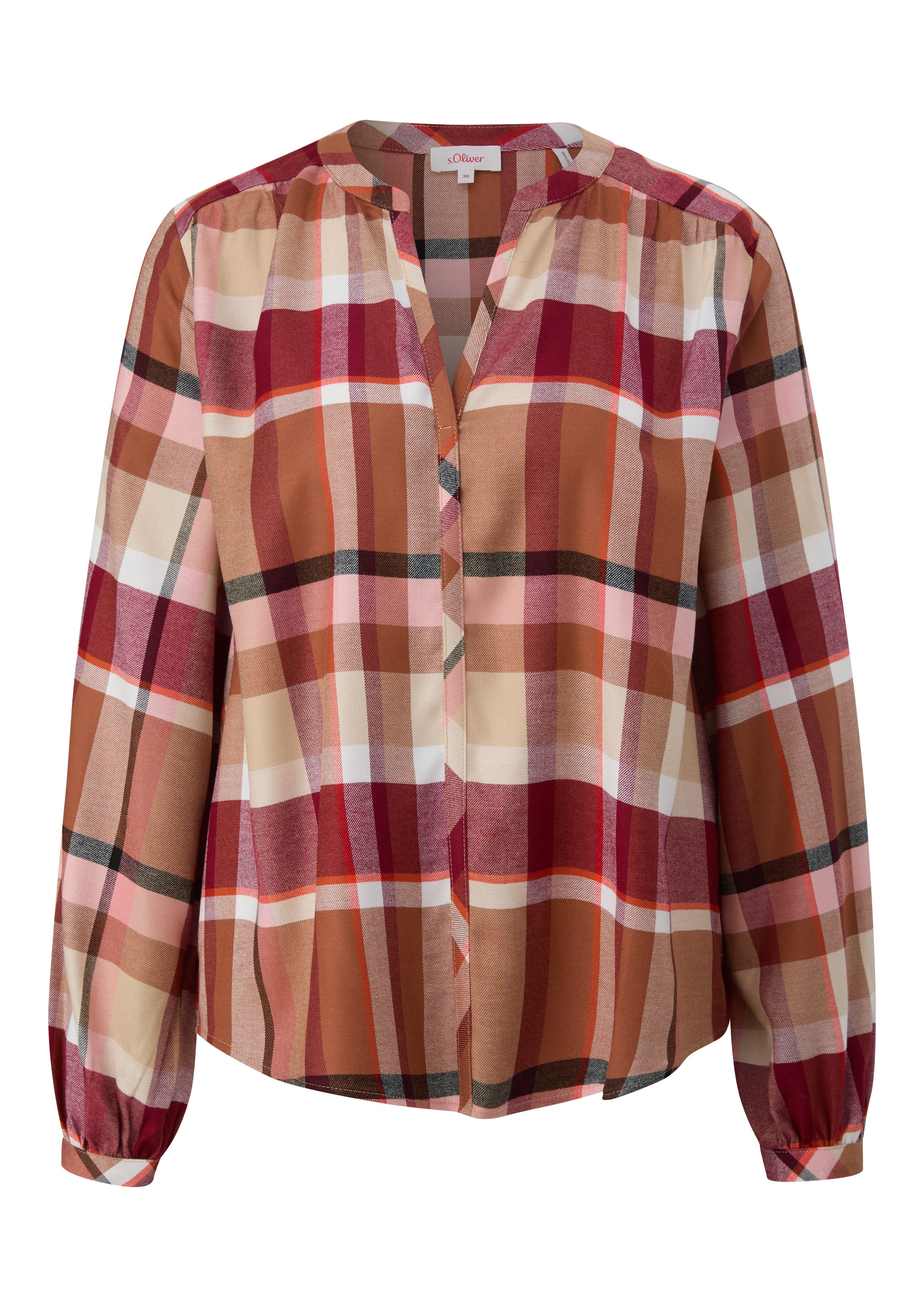 s.Oliver Blouse met lange mouwen met ruitpatroon