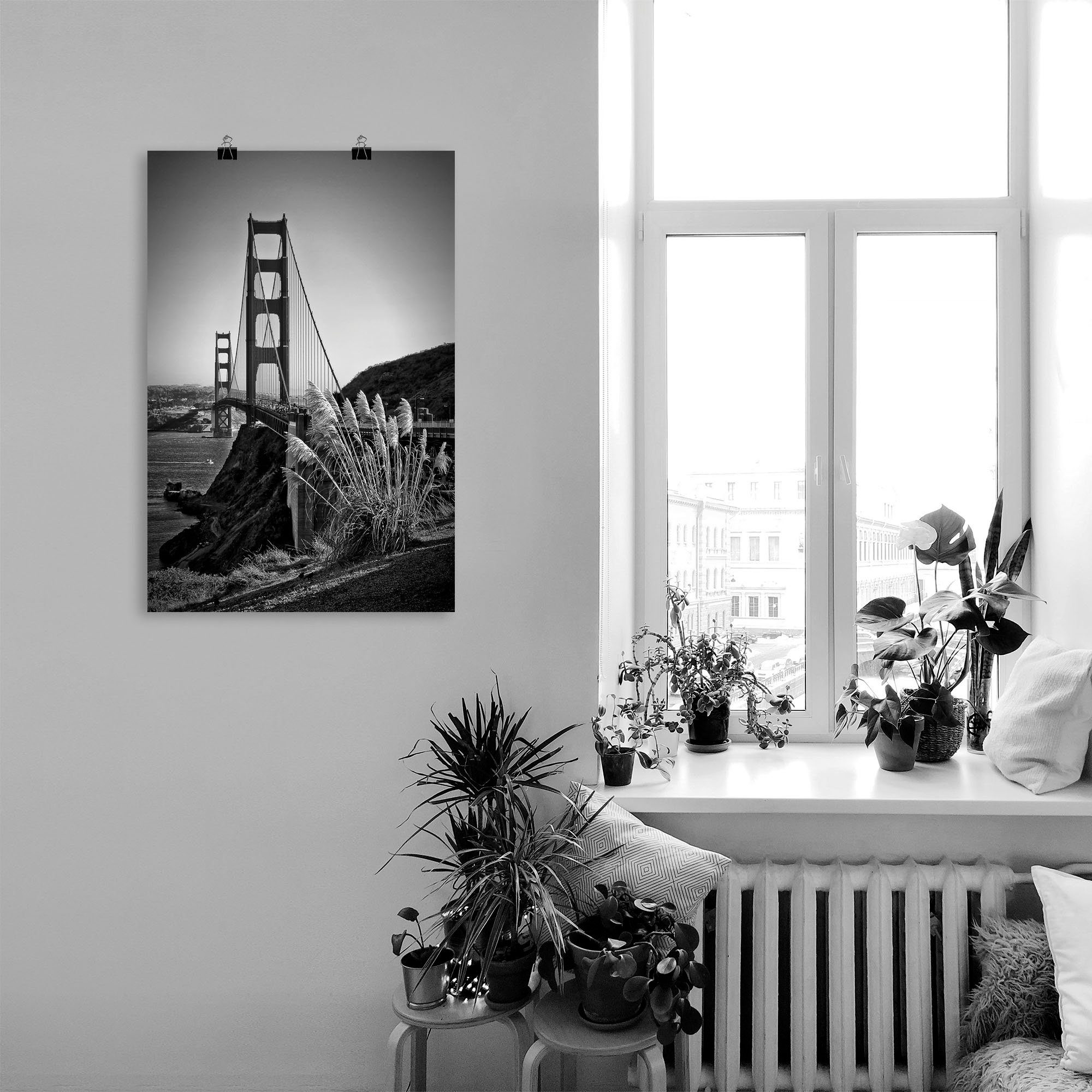 Artland Artprint San Francisco Golden Gate Bridge als artprint op linnen, poster in verschillende formaten maten