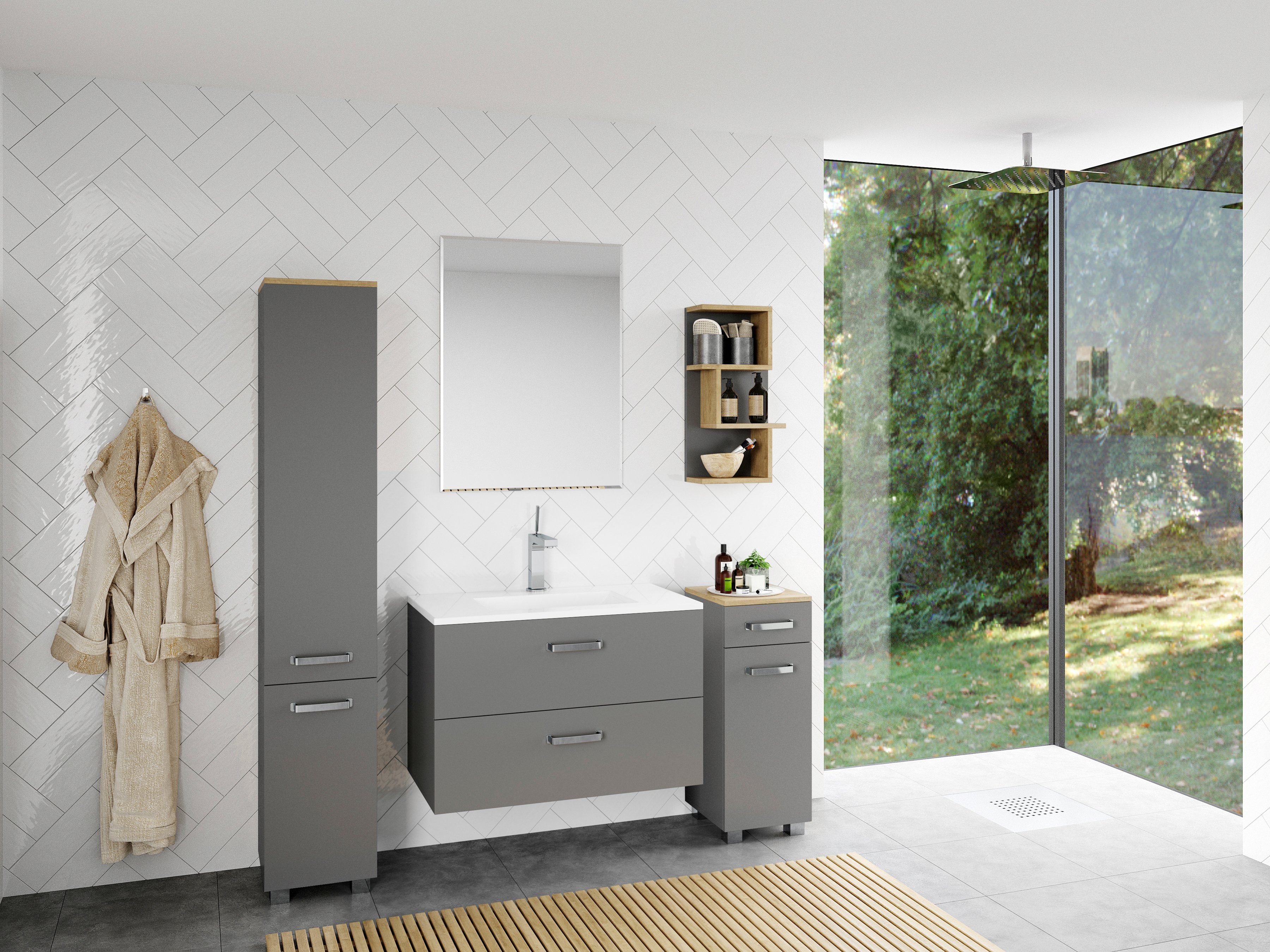 welltime Hoge kast Cosmo Bxdxh: ca. 30x32,5x171,5 cm, verschillende kleuren, 6 vakken