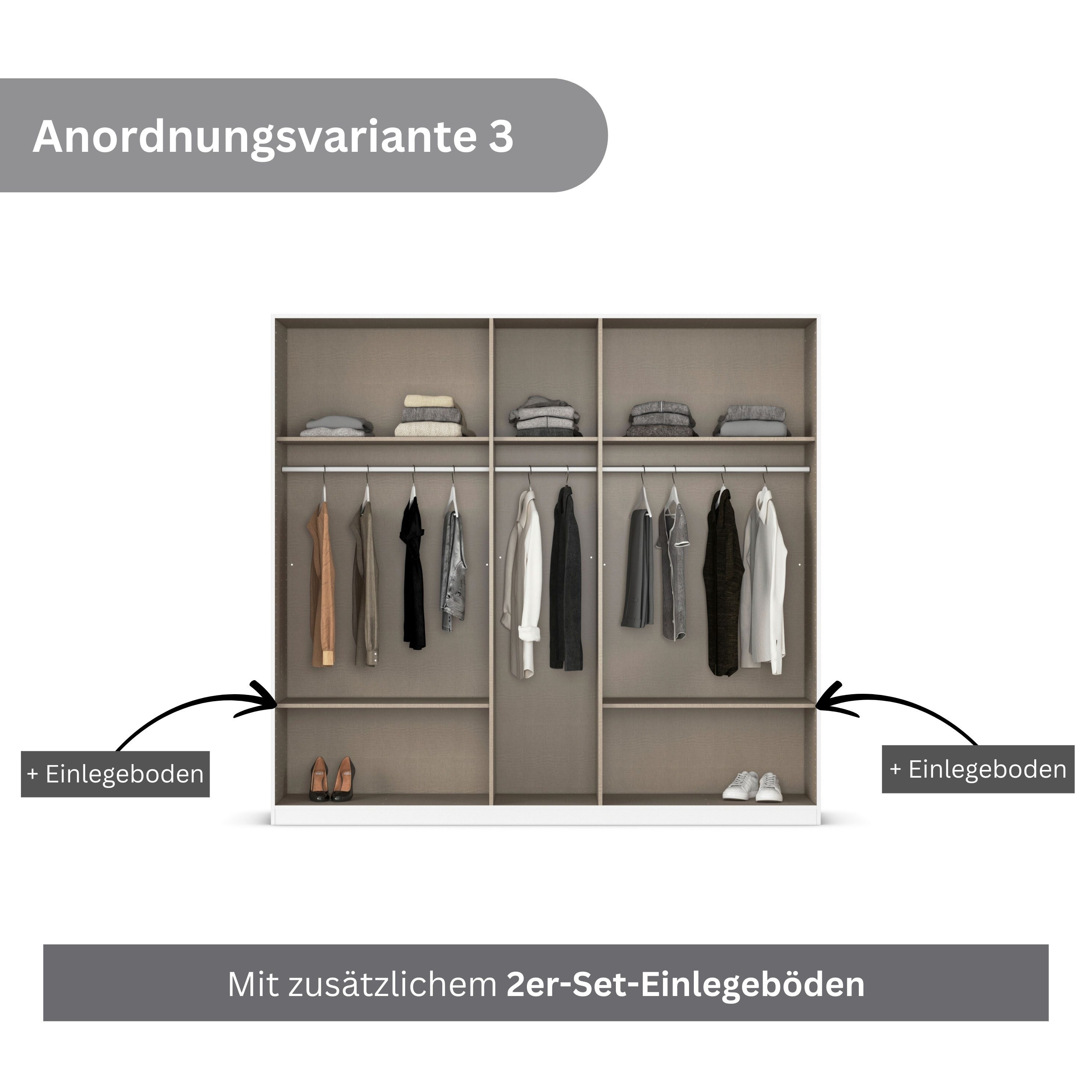 rauch Draaideurkast Kledingkast kast garderobe AGORDO met decor- of hoogglansfront doordachte binnenuitrusting, in 6 breedtes en 2 hoogtes made in germany