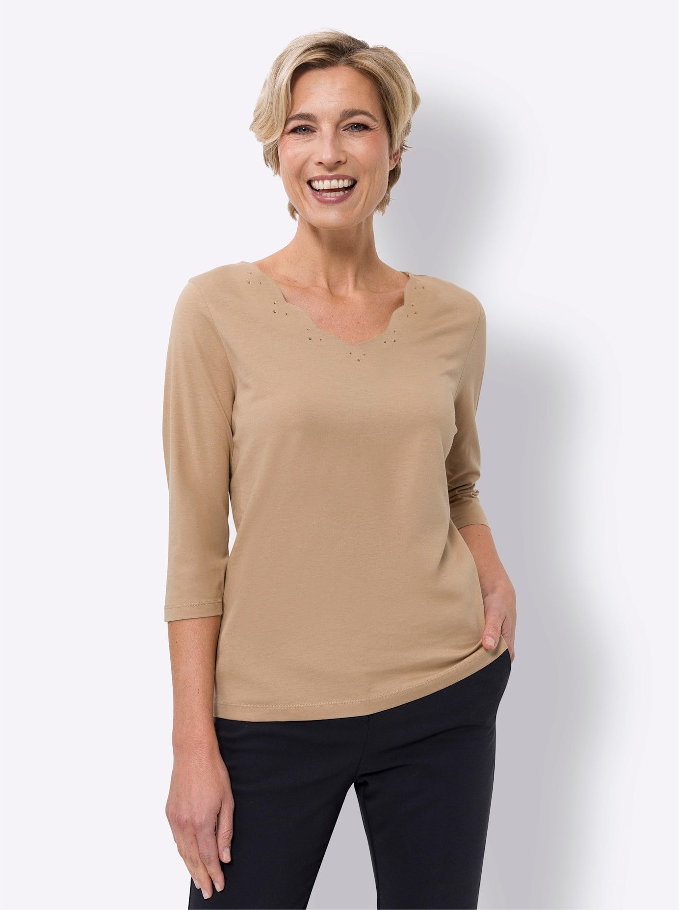 Classic Basics Shirt met 3/4 mouwen Shirt (1-delig)
