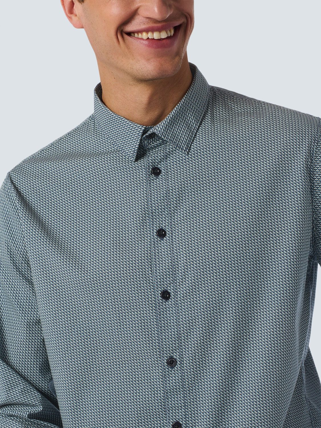 NO EXCESS Overhemd met lange mouwen met knoopsluiting en allover print