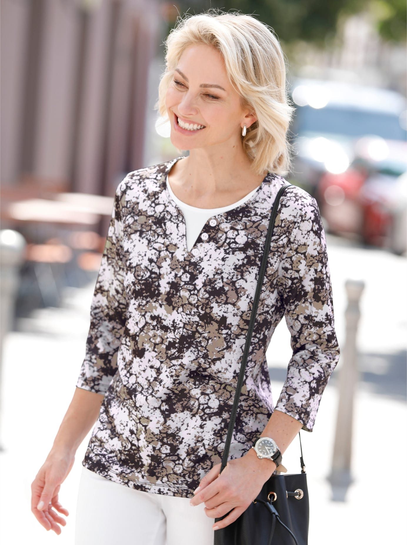 Classic Basics 2-in-1-shirt Shirt (1-delig) dames 2-in-1 shirts maat 44 bruin