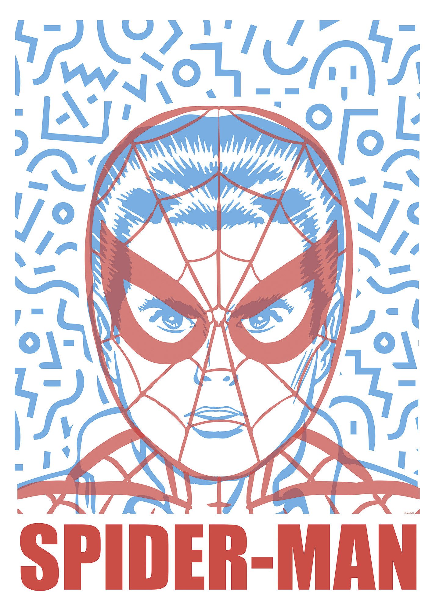 Komar Artprint Marvel Spider-Man Face 50 x 70 cm (breedte x hoogte) - kinderkamer, wandsticker (1 stuk)