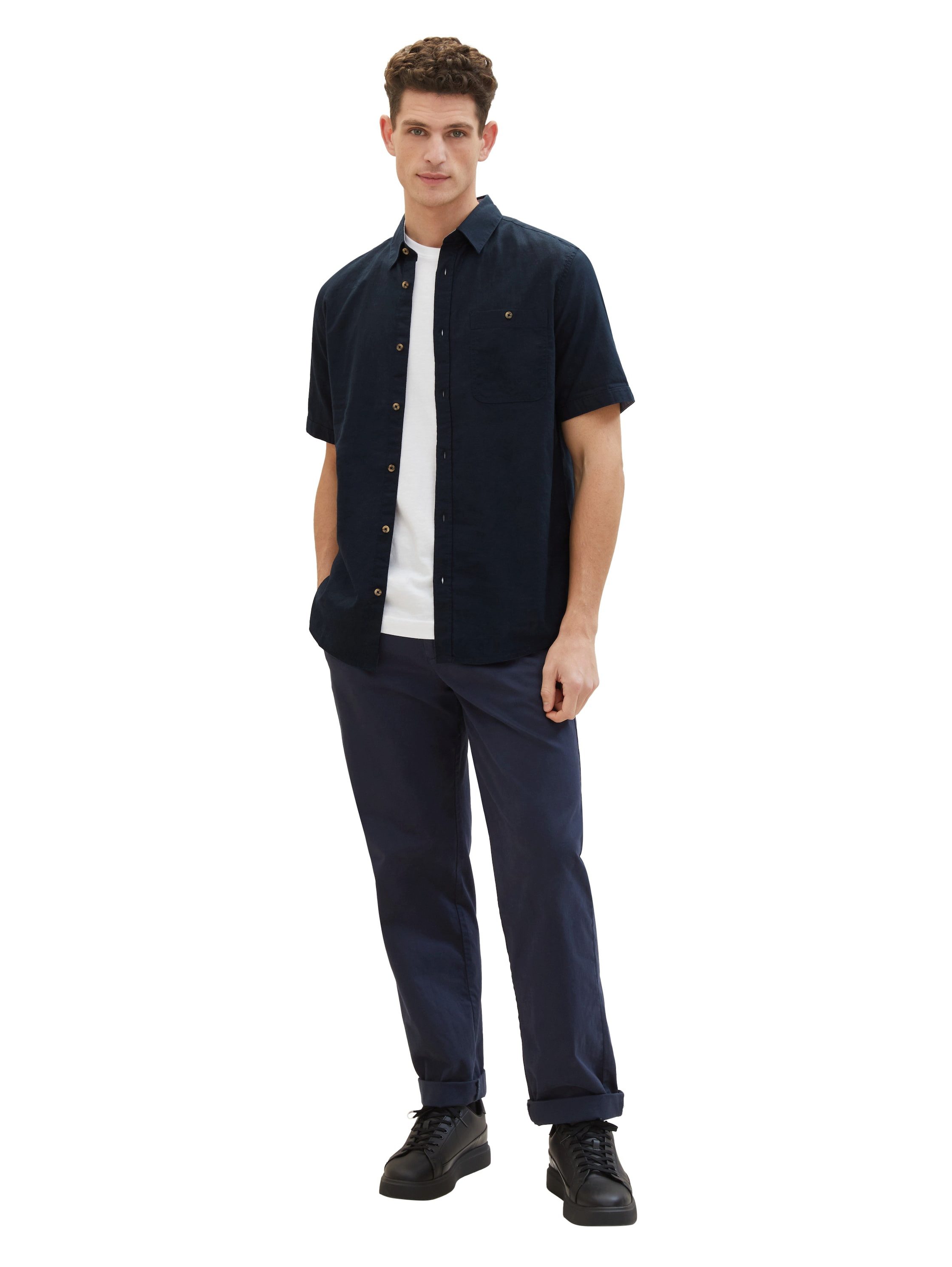 Tom Tailor Overhemd met korte mouwen met logo merk