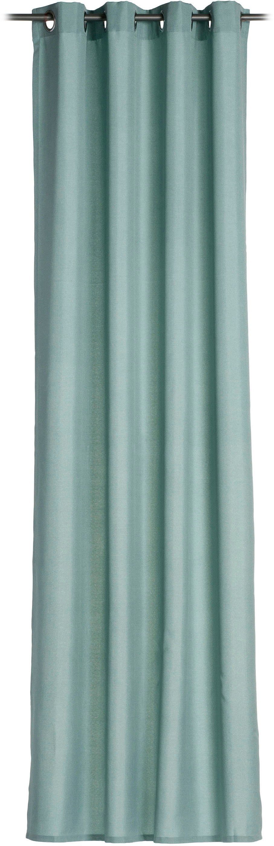 Gözze Gordijn Linus gordijn met ringen HxB: 245x140, uni Panama stof (1 stuk) kant & klaar gordijnen maat H/B: 245/140 cm blauw