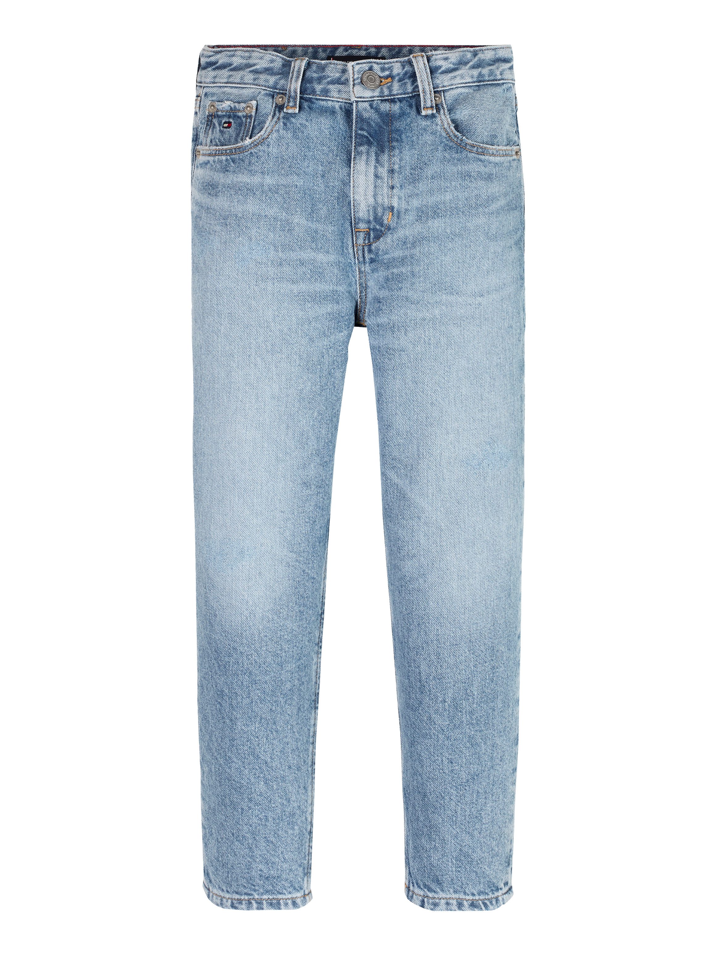 Tommy Hilfiger Straight jeans ARCHIVE BARREL FIT MIDBLUE JEANS in lichtblauwe wassing, met logo-badge