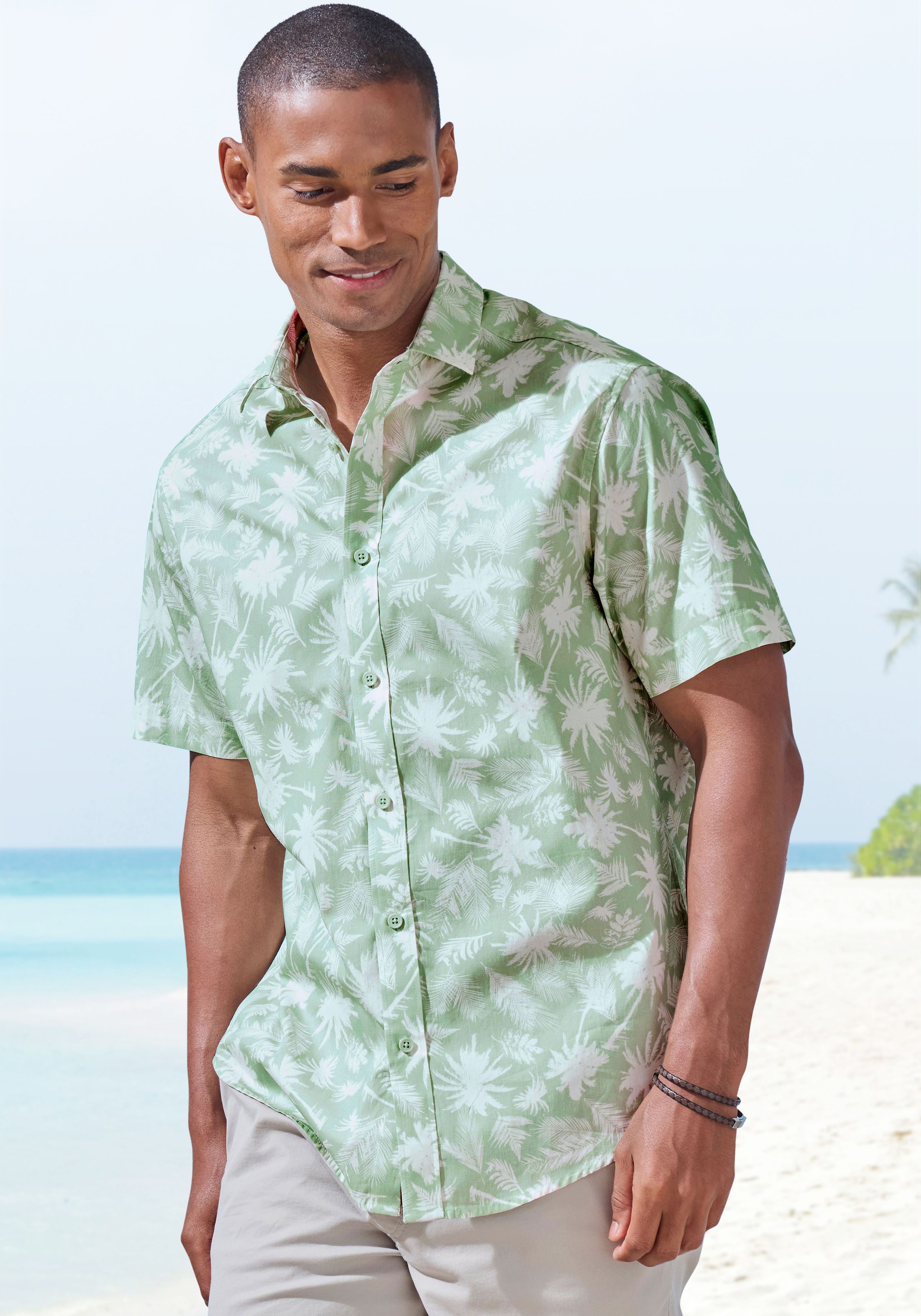 Beachtime Hawaï-overhemd Regular fit heren casual overhemden maat M (39/40) groen