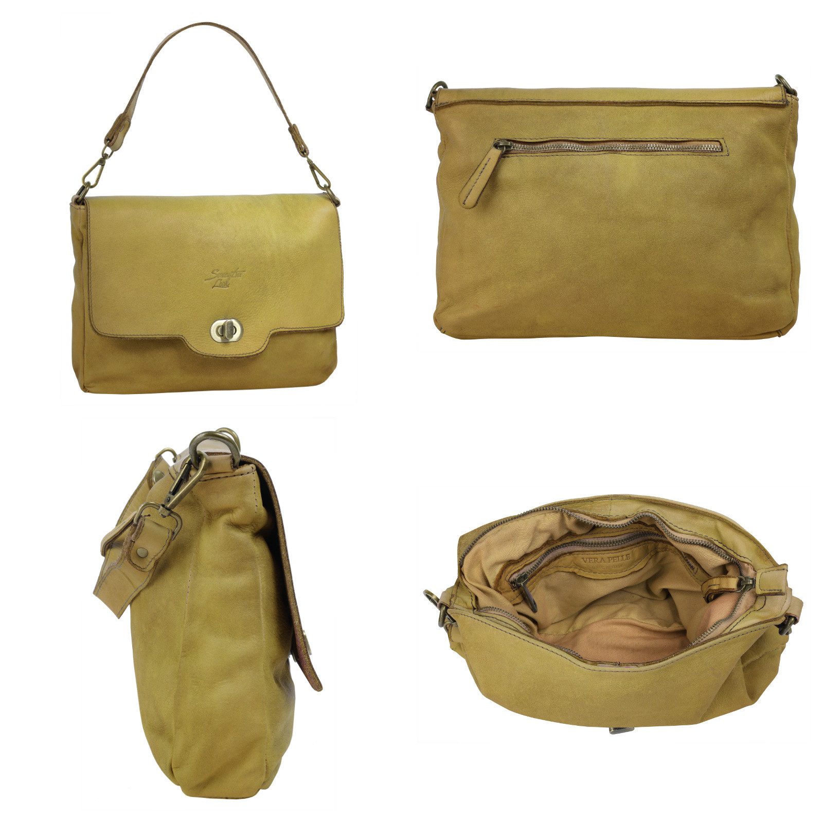 Samantha Look Schoudertas echt leer, made in italy