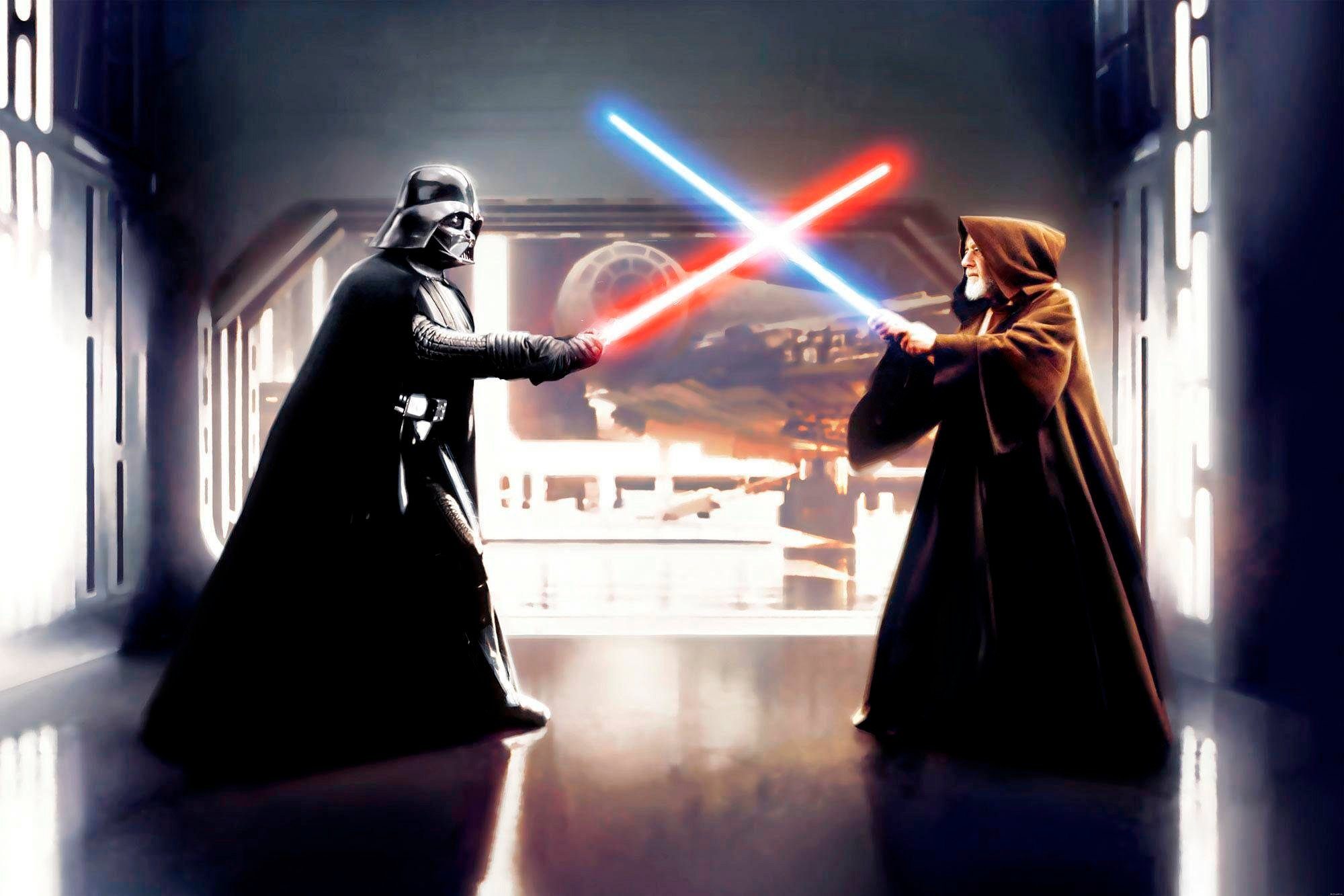 Komar Vliesbehang Star Wars Vader vs. Kenobi