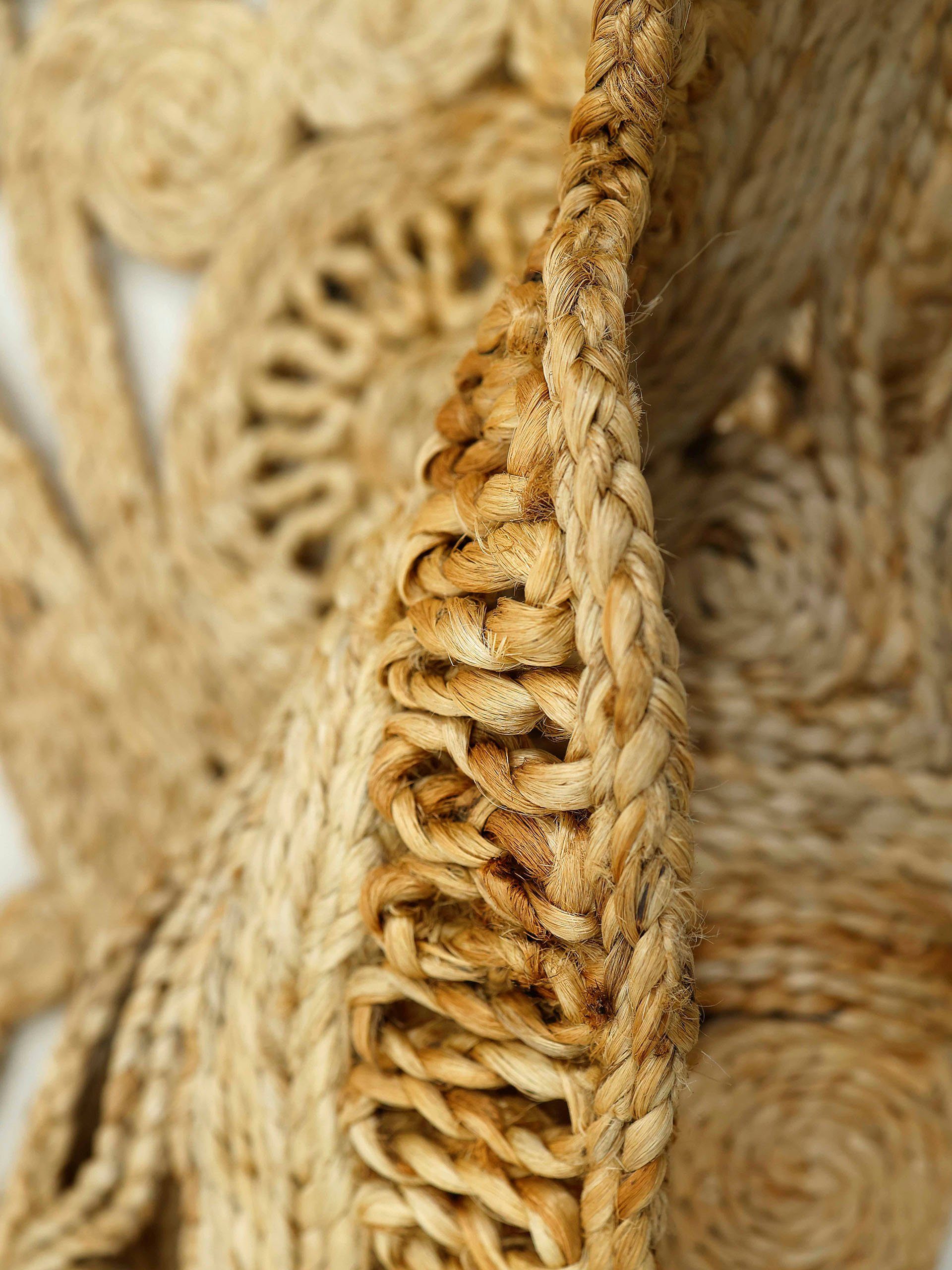 carpetfine Sisalkleed Jute-vloerkleed Cate natuurlijk plantaardig materiaal met de hand geweven, boho stijl