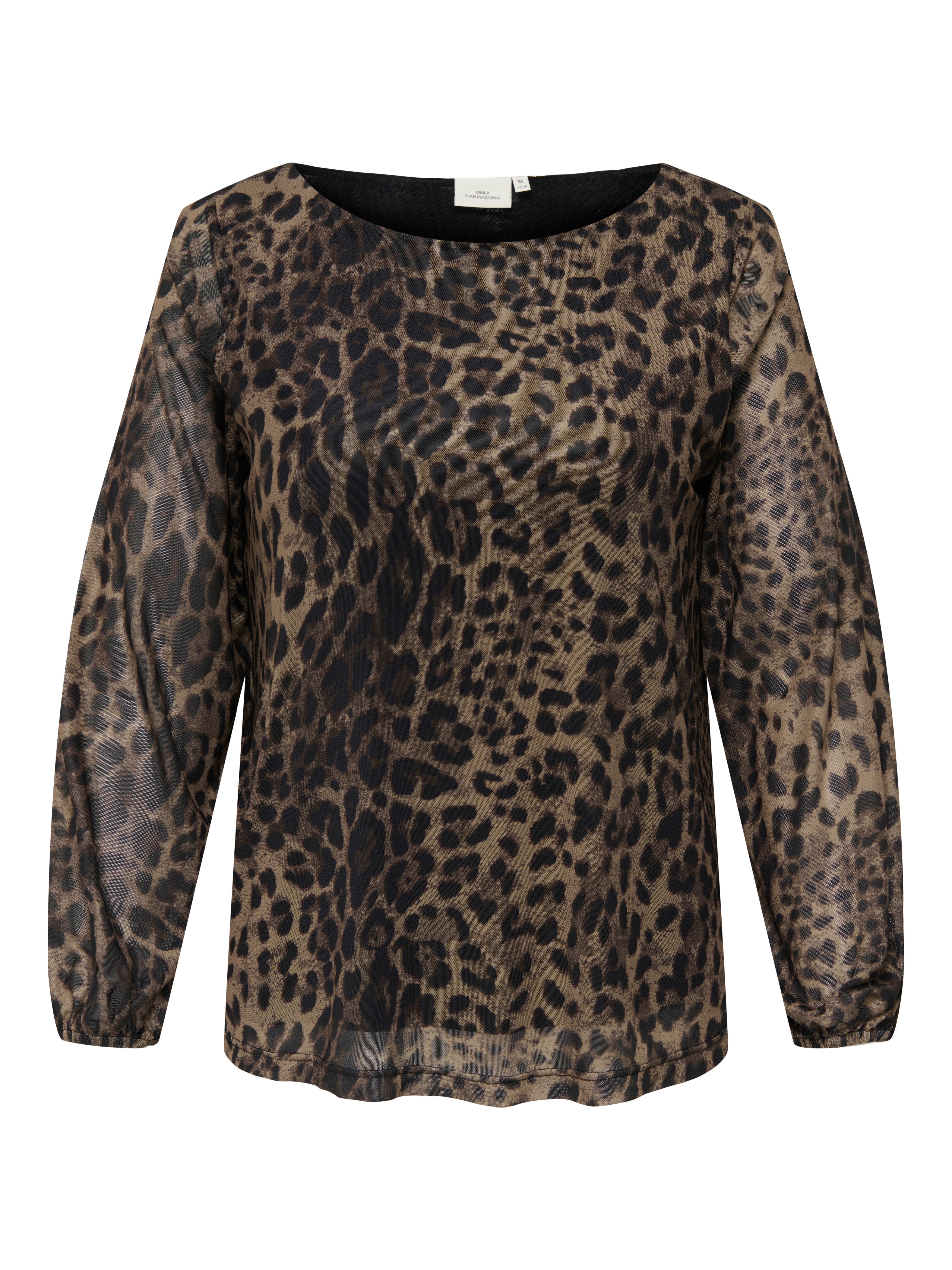 ONLY CARMAKOMA Shirt met lange mouwen CARFOREST LIFE L/S BOATNECK TOP JRS