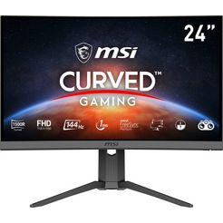 msi curved-gaming-monitor optix g24c6p, 60 cm - 23,6 ", full hd, 3 jaar fabrieksgarantie zwart