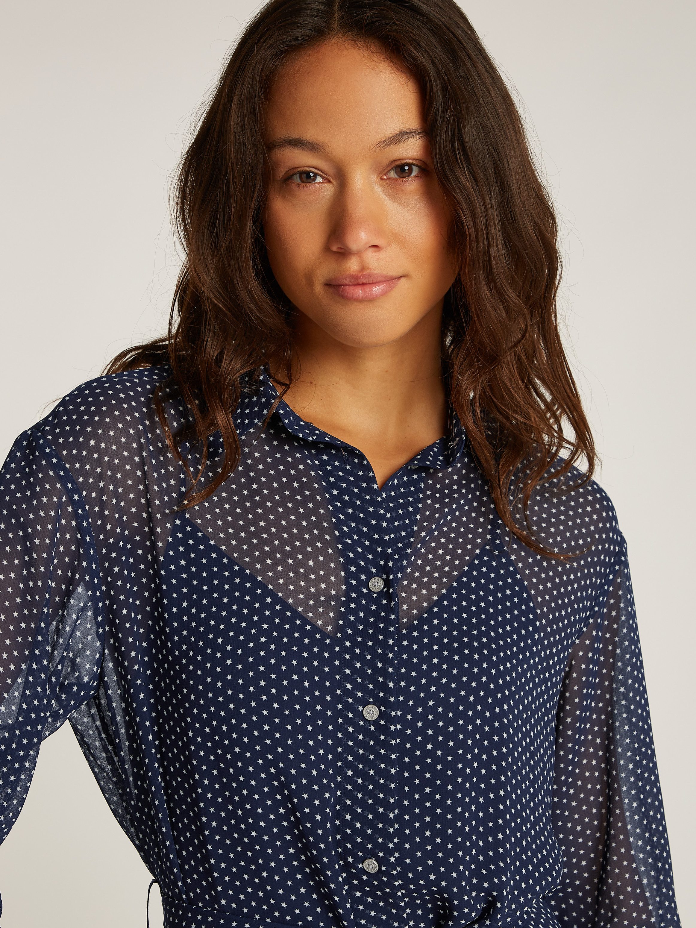 TOMMY JEANS Jurk met overhemdkraag TJW STAR MINI SHIRT DRESS EXT