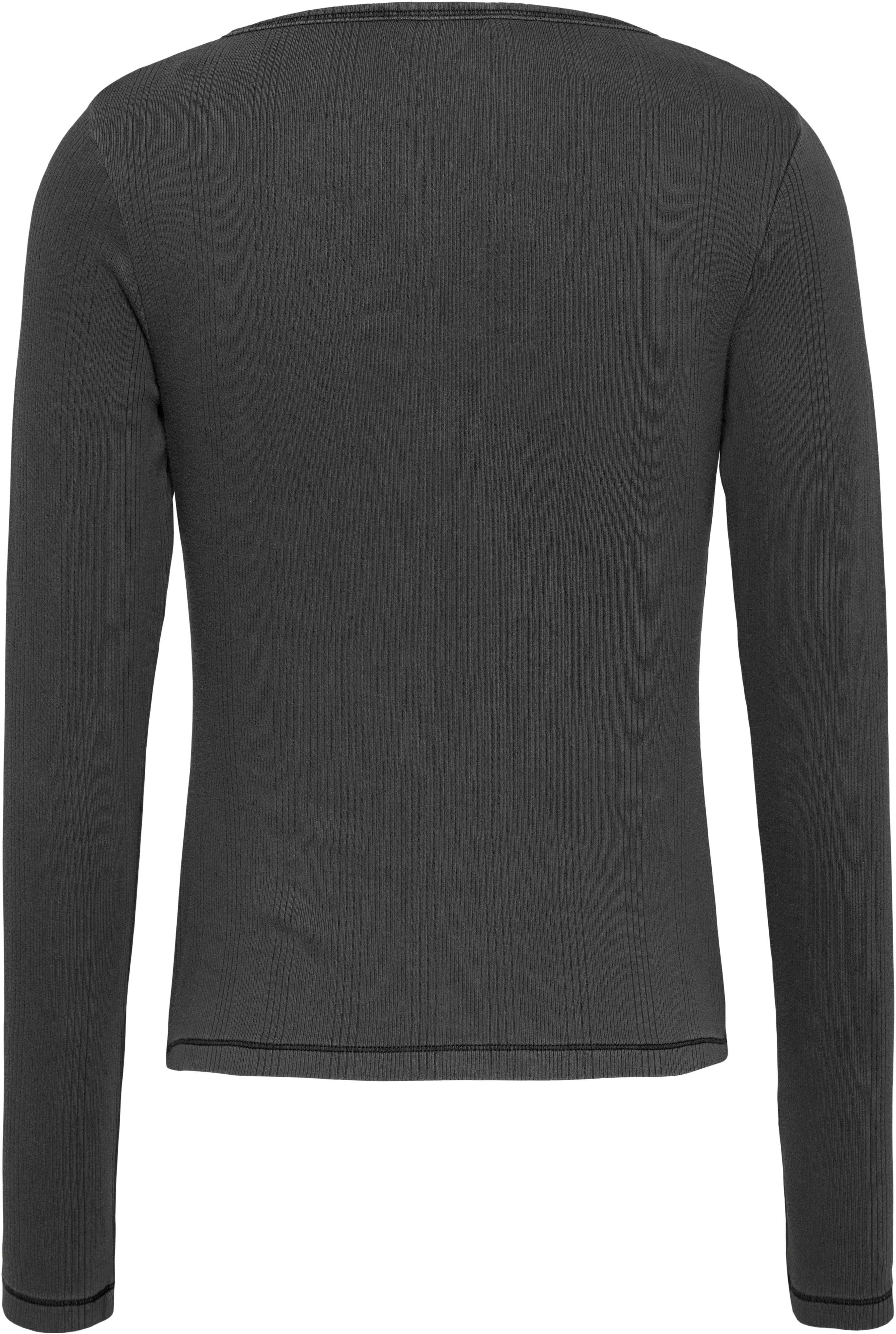 TOMMY JEANS Shirt met lange mouwen TJW SLIM NECKLINE DETAIL GMD LS