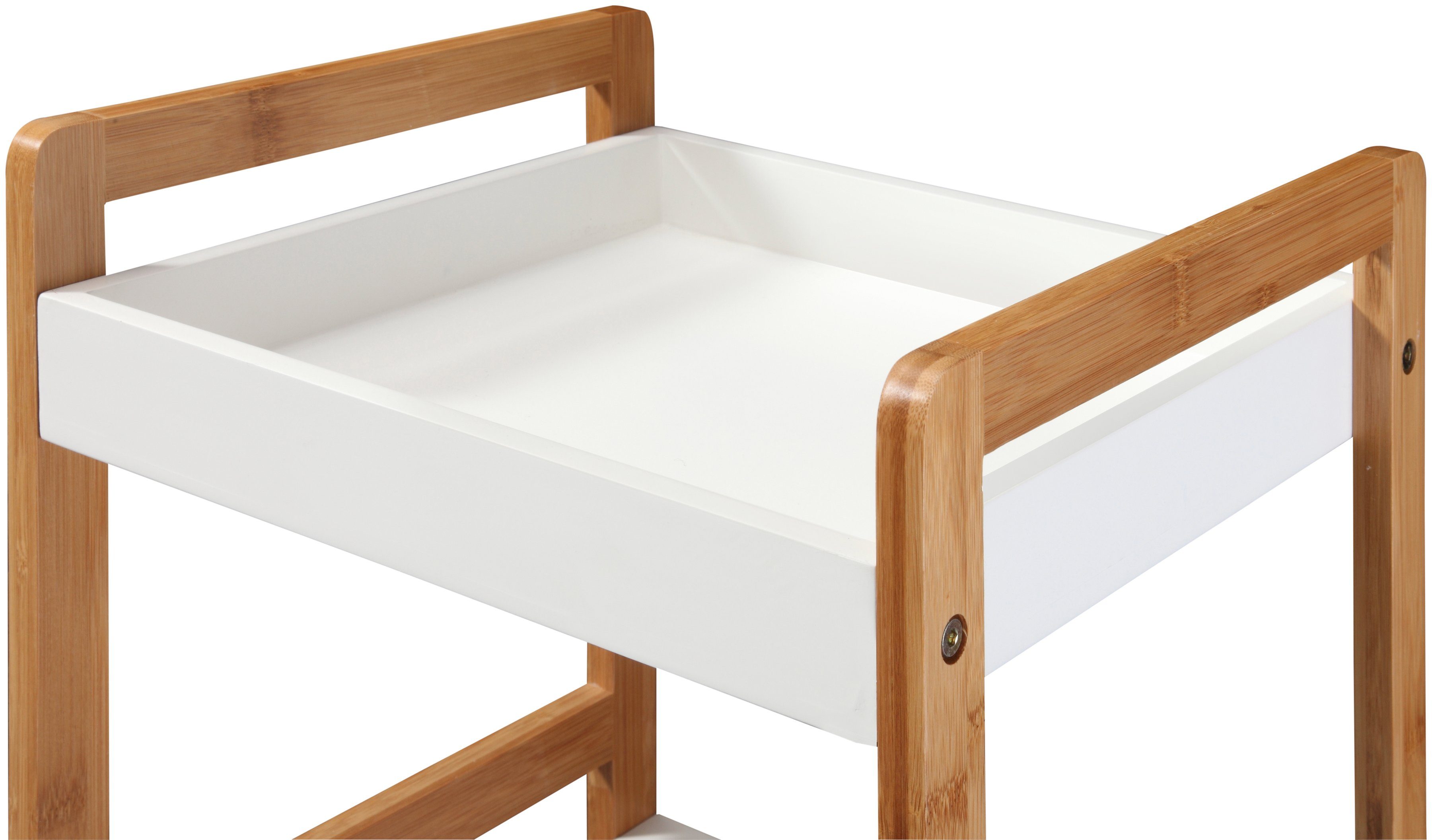 welltime Badkamerrekje Spa Planchet van wit gelakt MDF, poten van robuust bamboe (set)