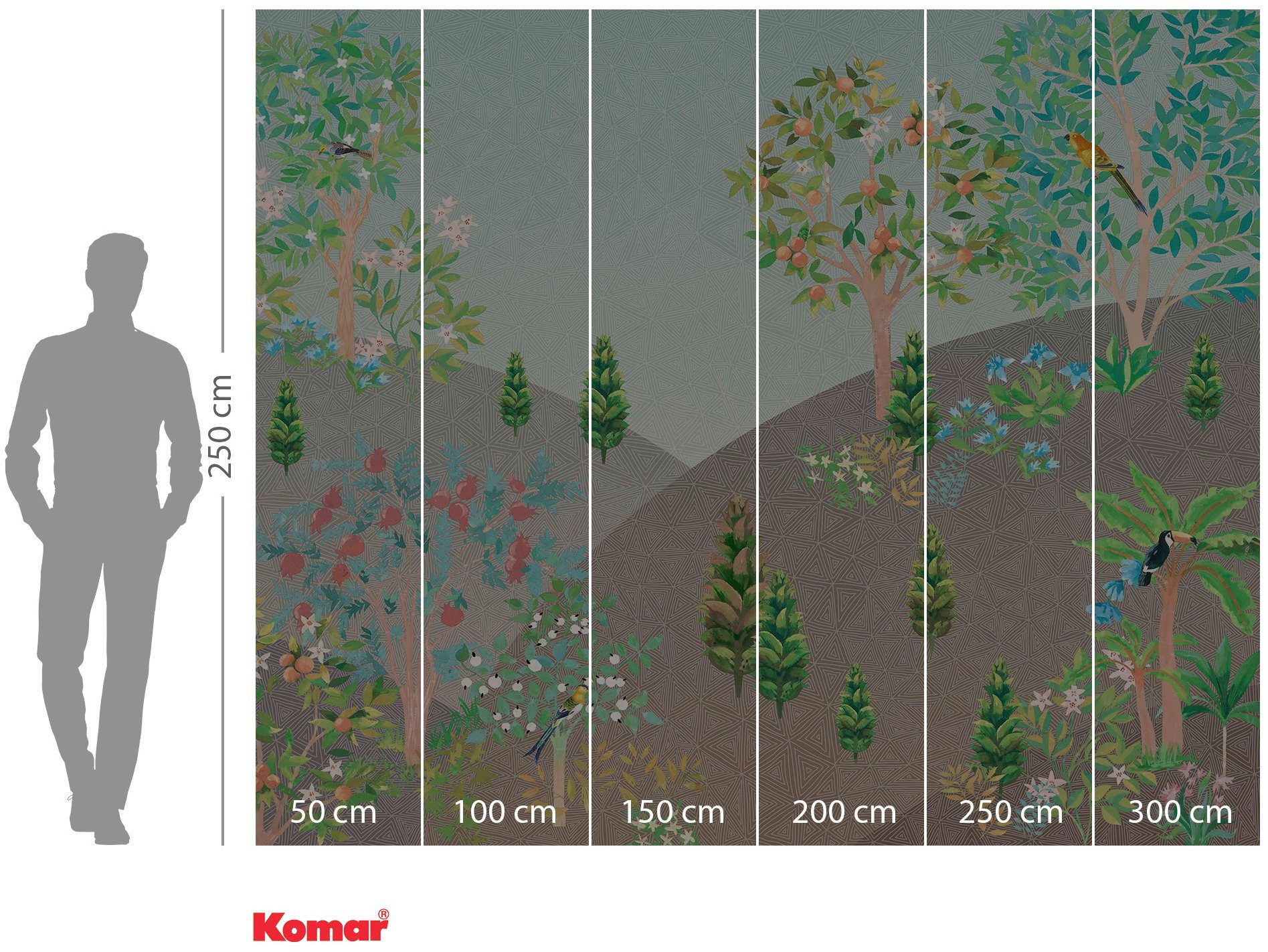 Komar Vliesbehang Digitale print vlies - Persian Garden - Afmeting 300 x 250 cm (1 stuk)