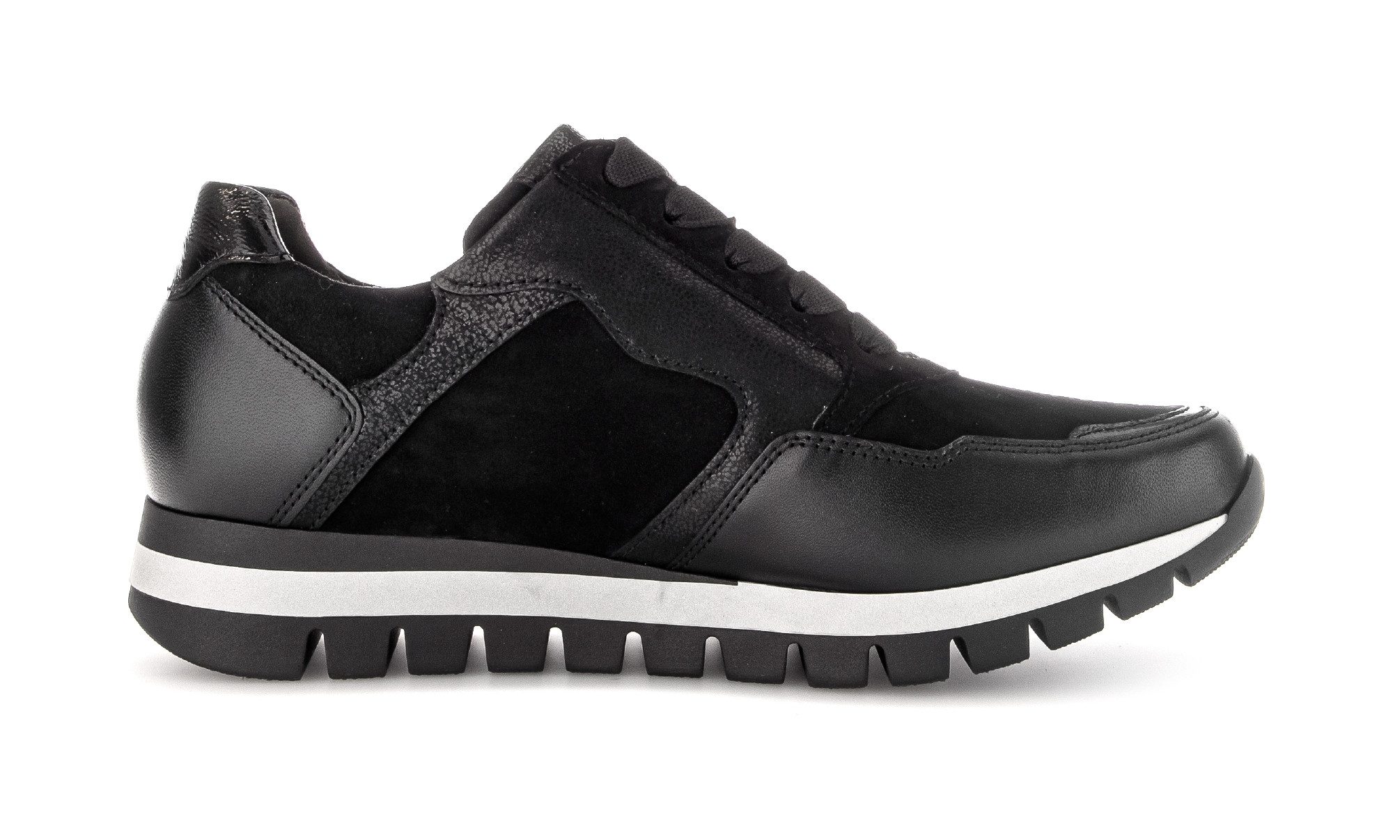 Gabor Sneakers met sleehak Turijn , vrijetijdsschoen, halfschoen, veterschoen met comfortbreedte h (=zeer breed)