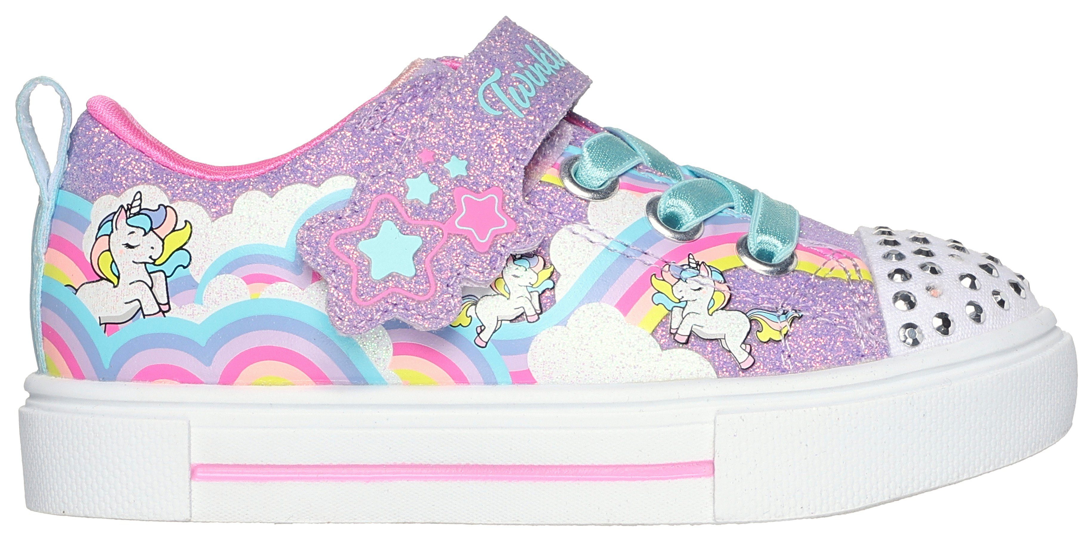 Skechers Babyschoentjes TWINKLE SPARKS - JUMPIN CLOUDS , blink,-klittenbandschoenmet nagels, maat sjabloon om te downloaden