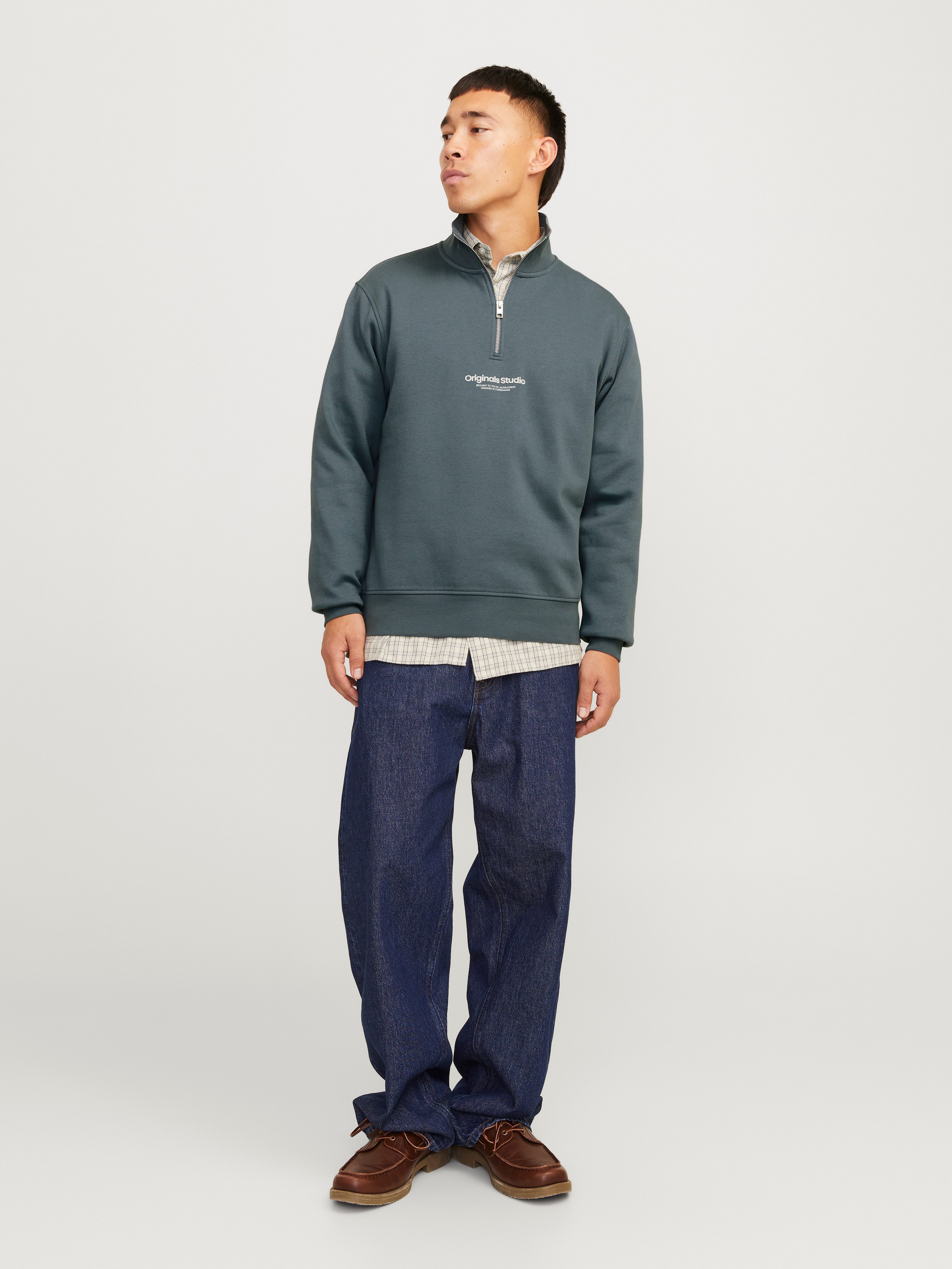 Jack & Jones Sweatshirt JORVESTERBRO SWEAT QUARTER ZIP HN NOOS