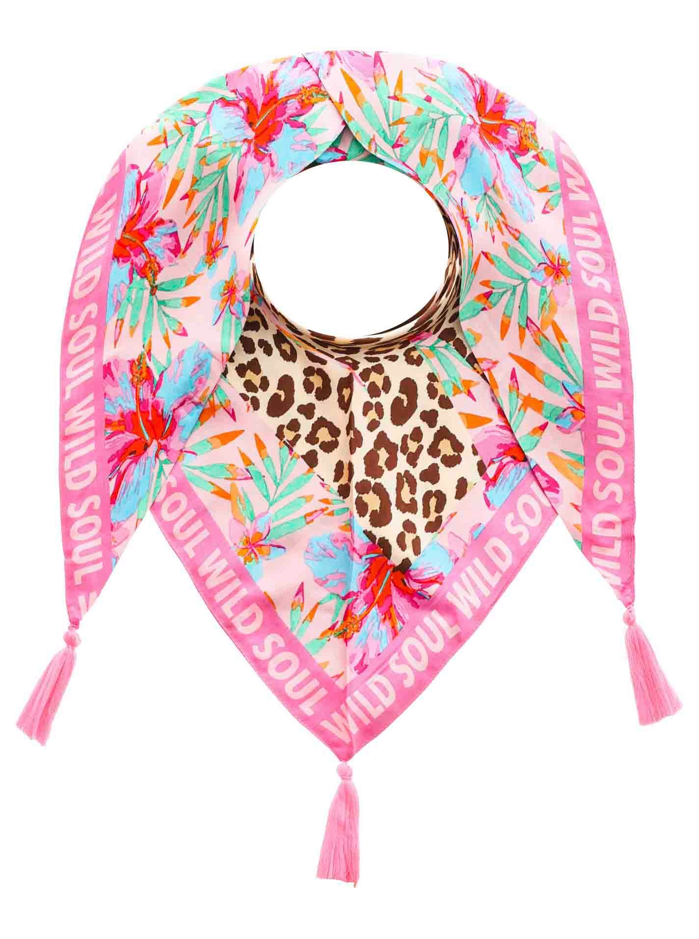 Zwillingsherz Modieus sjaaltje "Wilde Jungle" dames sjaals roze