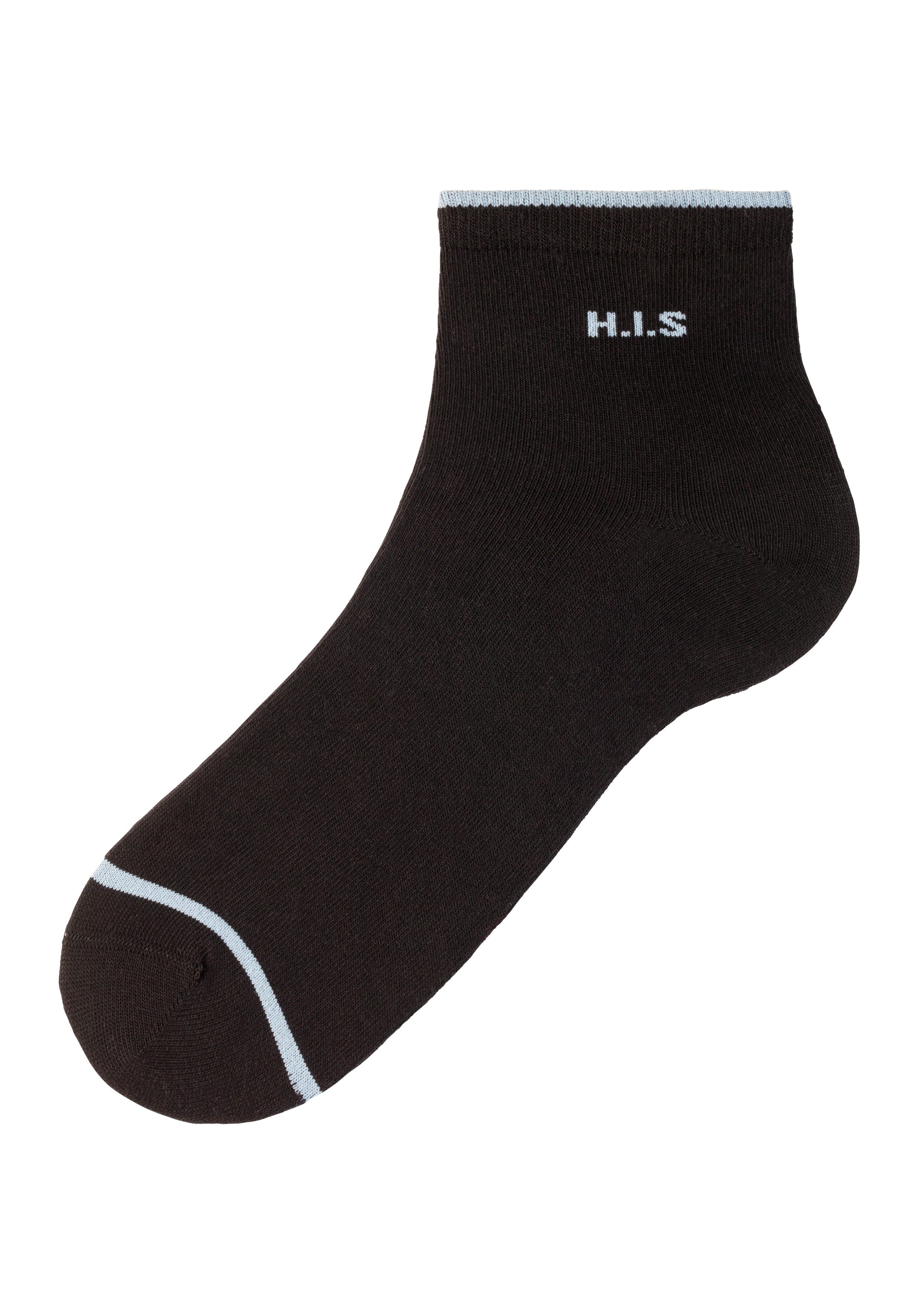 H.I.S Korte sokken met gekleurde boord (set 7 paar)