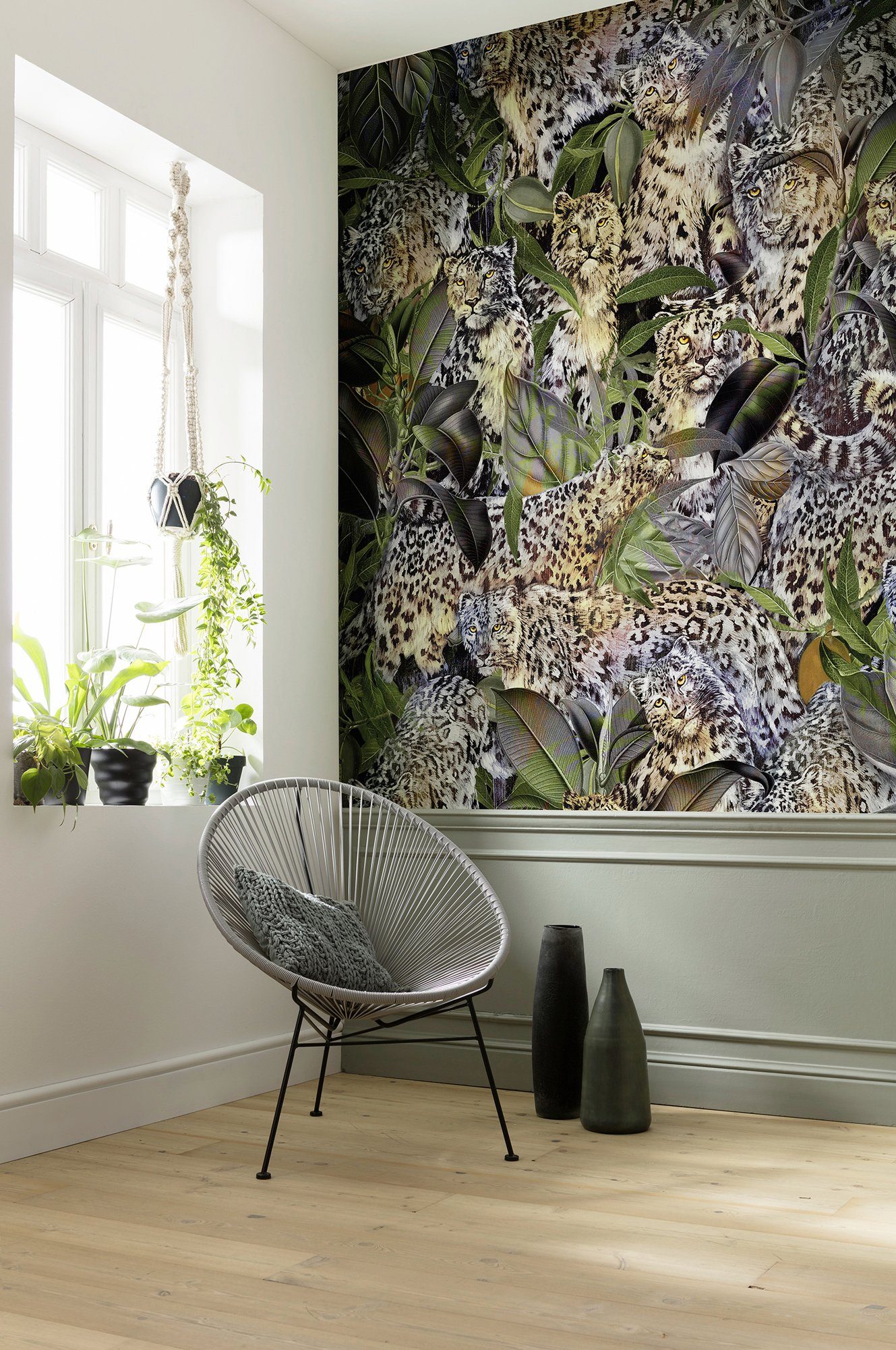 Komar Vliesbehang Digitale print vlies - Wild Cats - Afmeting 200 x 250 cm (4 stuks)