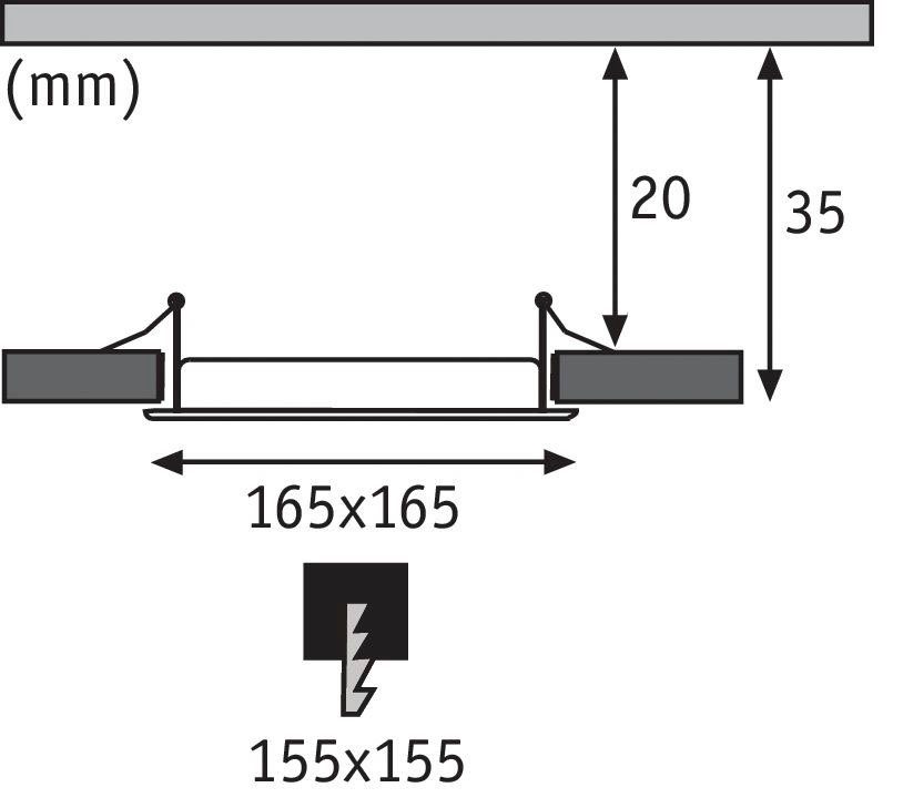 Paulmann Led-paneel LED Inbouwpaneel vierkant 165x165mm 12W 4.000K (1 stuk)