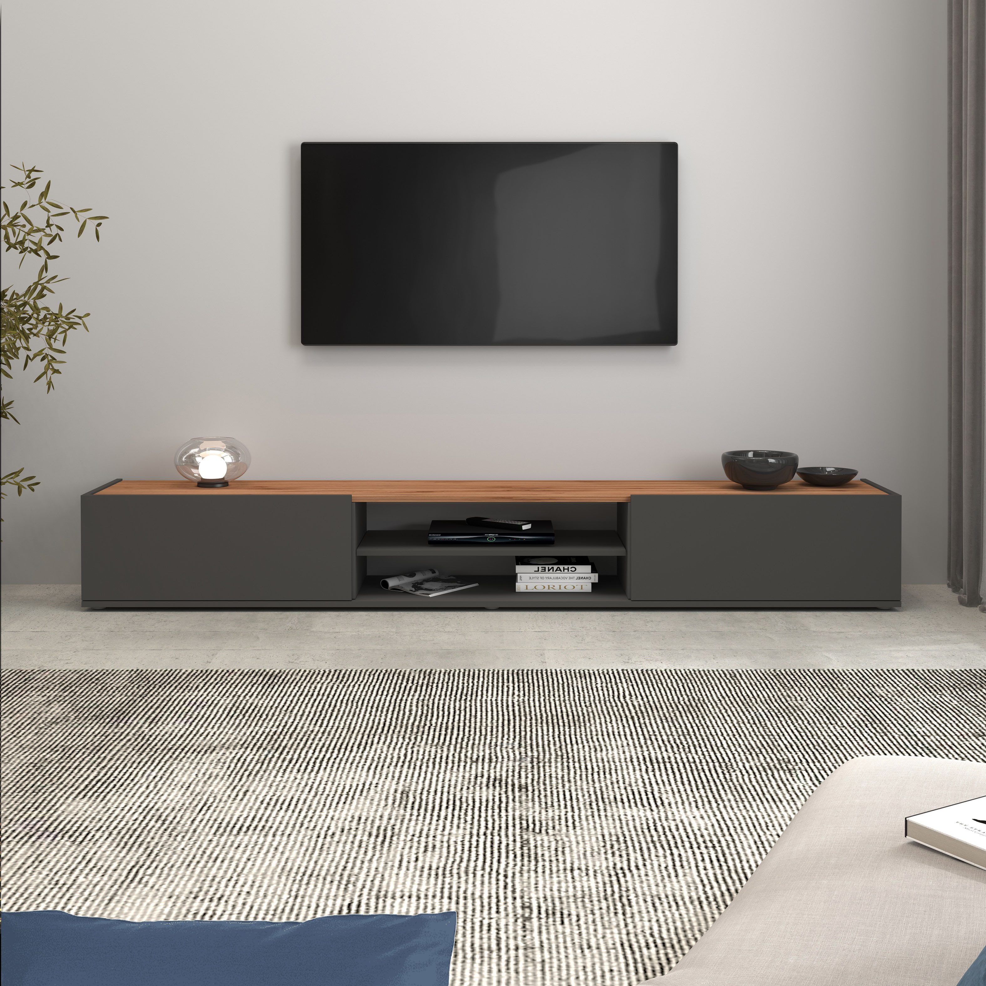 INOSIGN Tv-meubel Garda staand en hangend met 2 kleppen, 1 legplank, breedte 210 cm