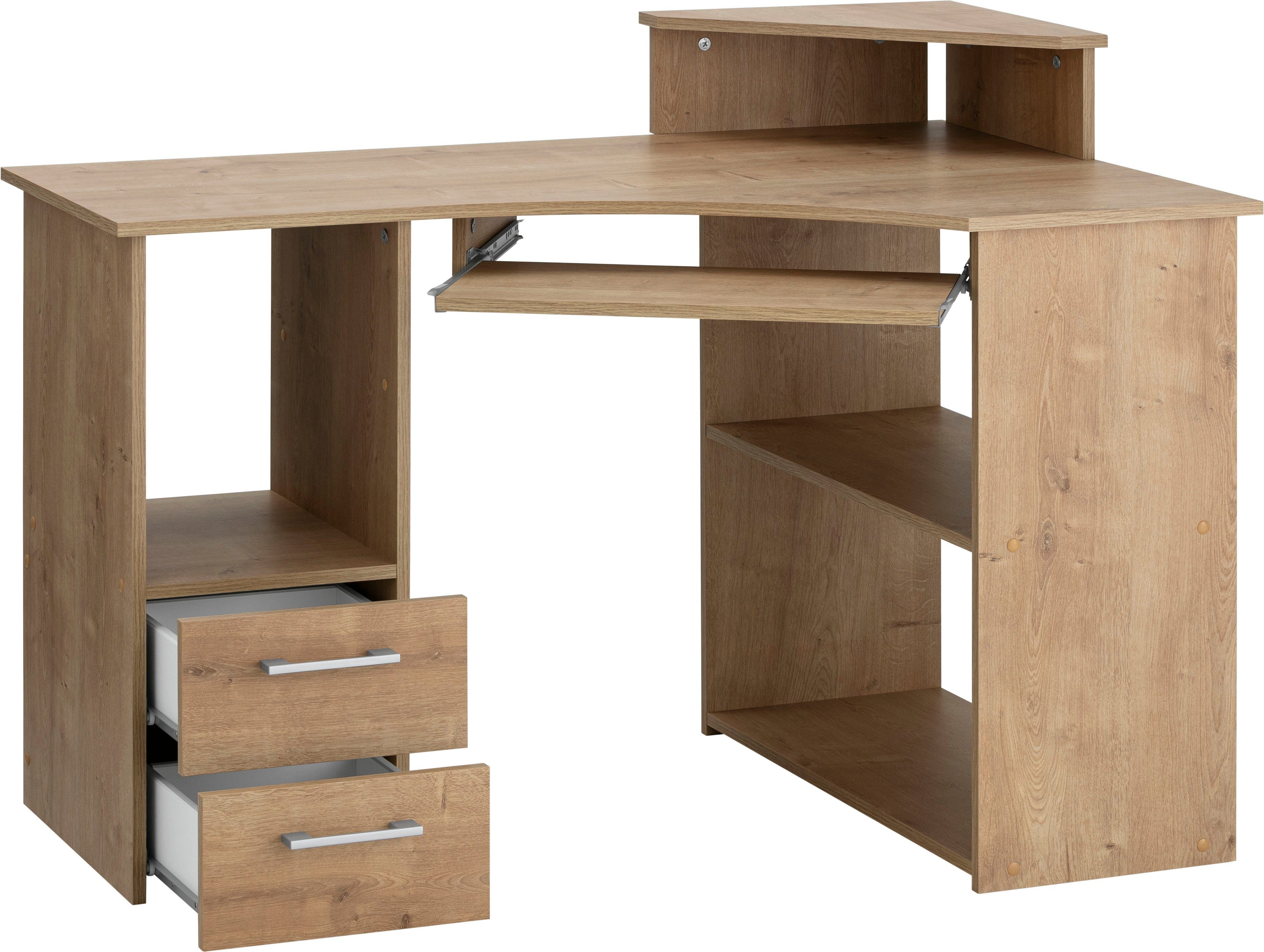 VOGL Möbelfabrik Bureau Sam Breedte 137 cm, met uittrekplank voor het toetsenbord en towervak