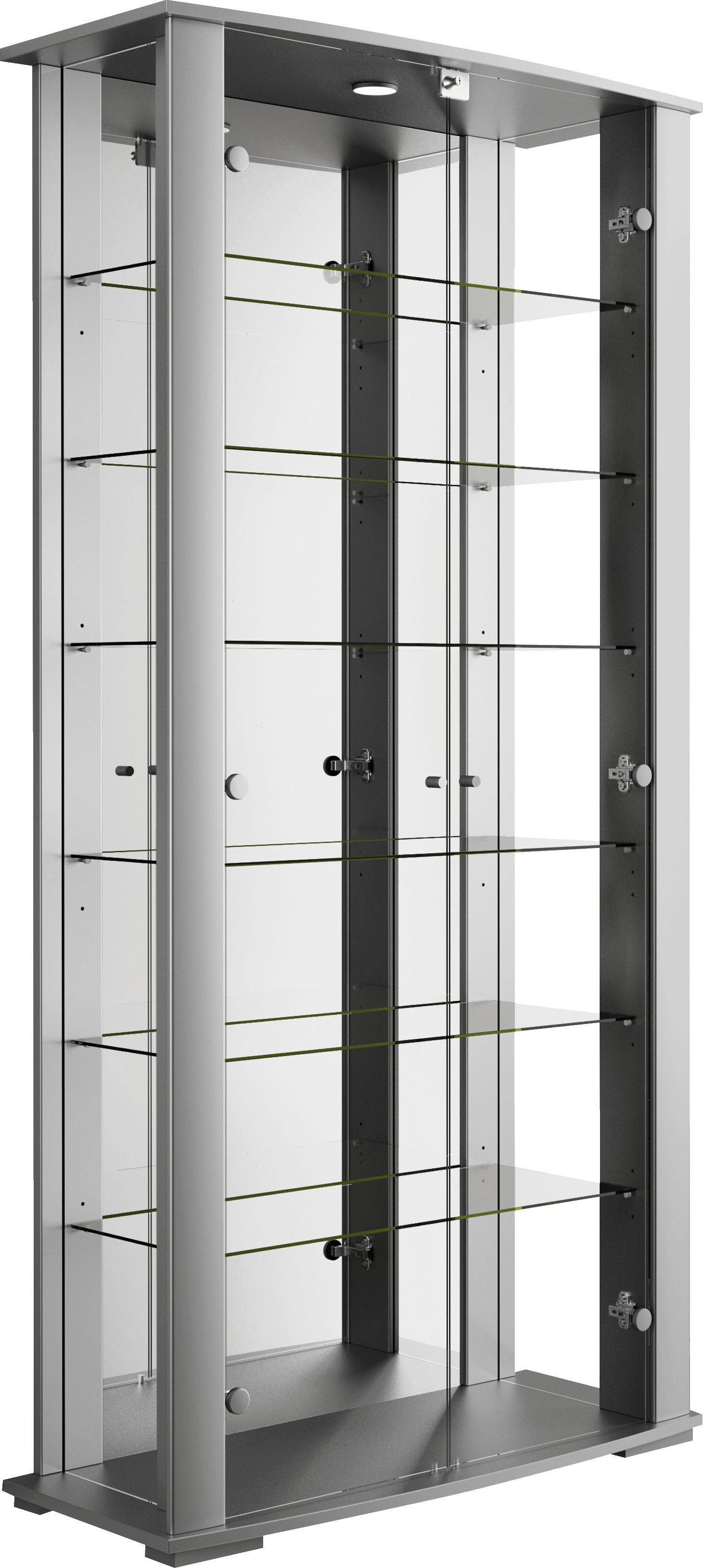 fif möbel Vitrinekast Stella Staande vitrine/glasvitrine met 2 glazen deuren, perfect voor verzamelaars, verzamelvitrine