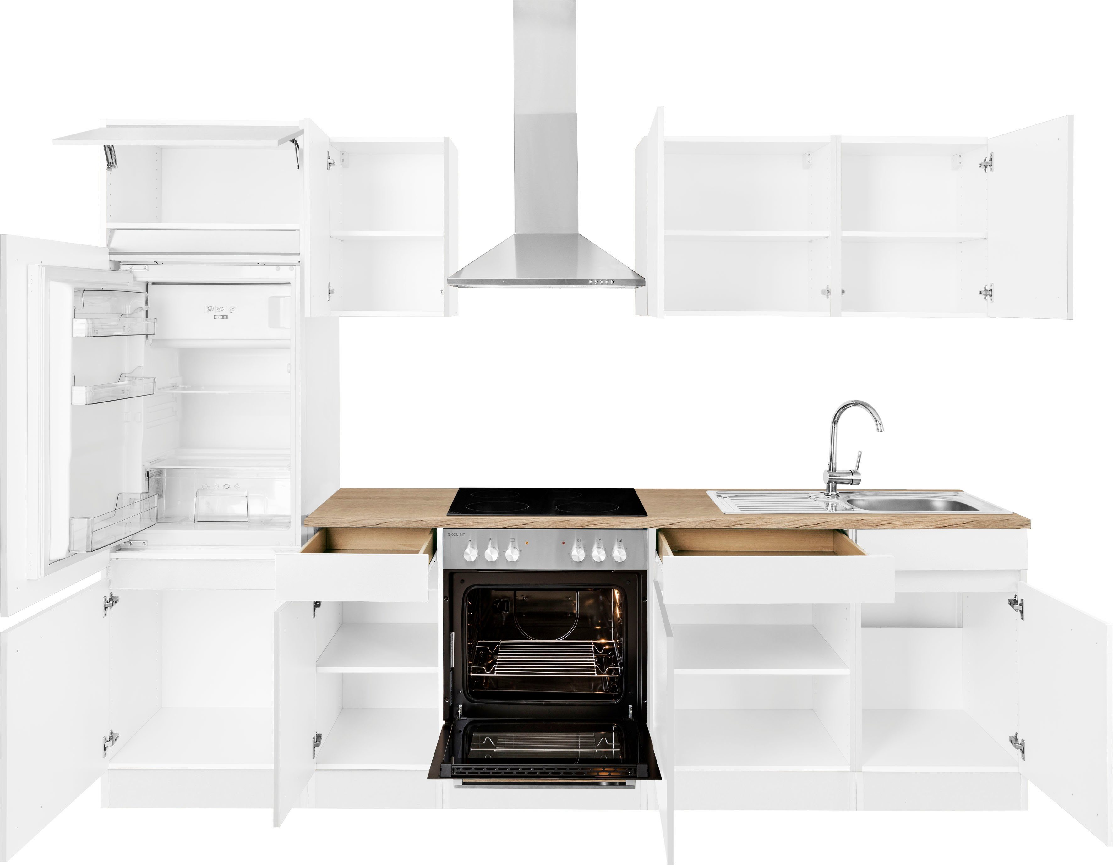 OPTIFIT Keukenblok Roth Breedte 270 cm, optioneel met elektrische apparaten, met push-to-open functie