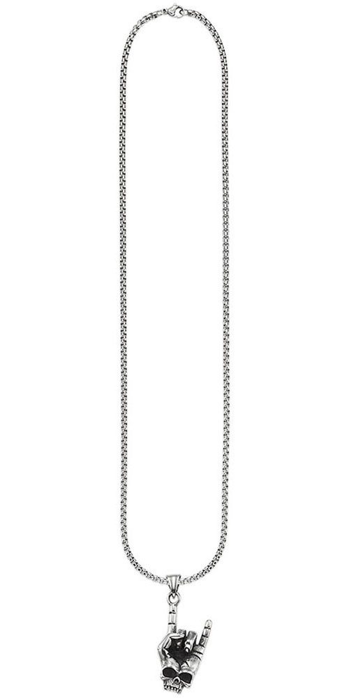 Bruno Banani Ketting met hanger Sieraad Geschenk Venezia Heavy Metal Doodshoofd, B4120N/20/00/55