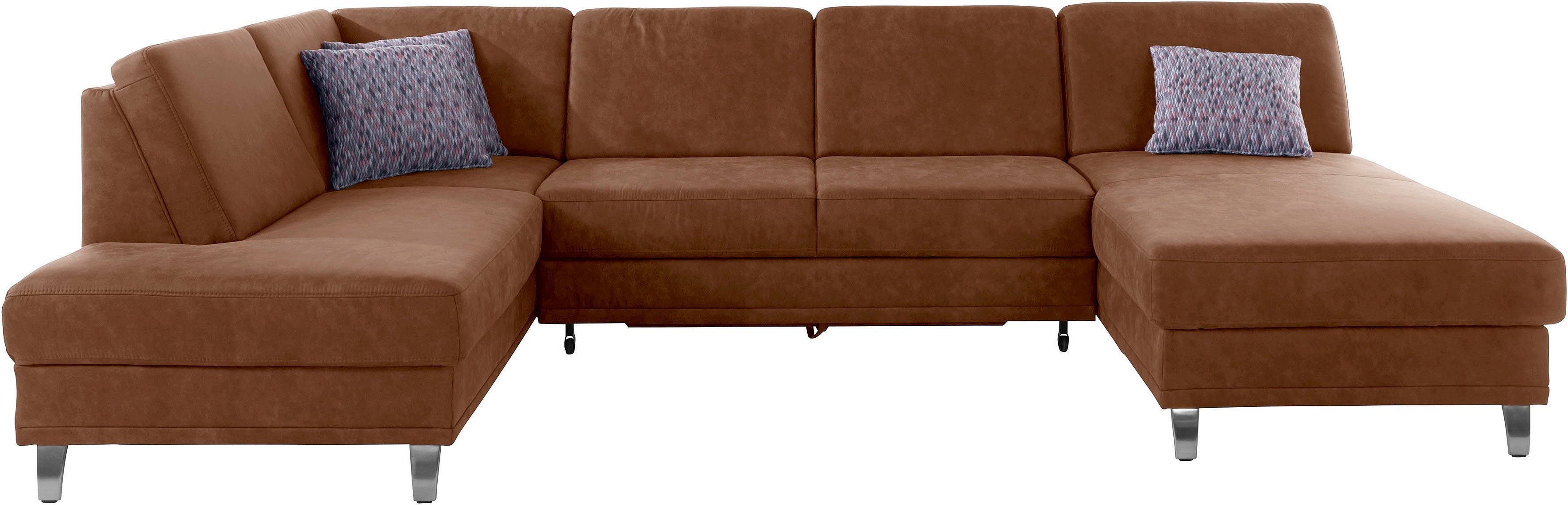 sit&more Zithoek Clio U-vorm naar keuze met slaapfunctie en bedkist, met binnenvering