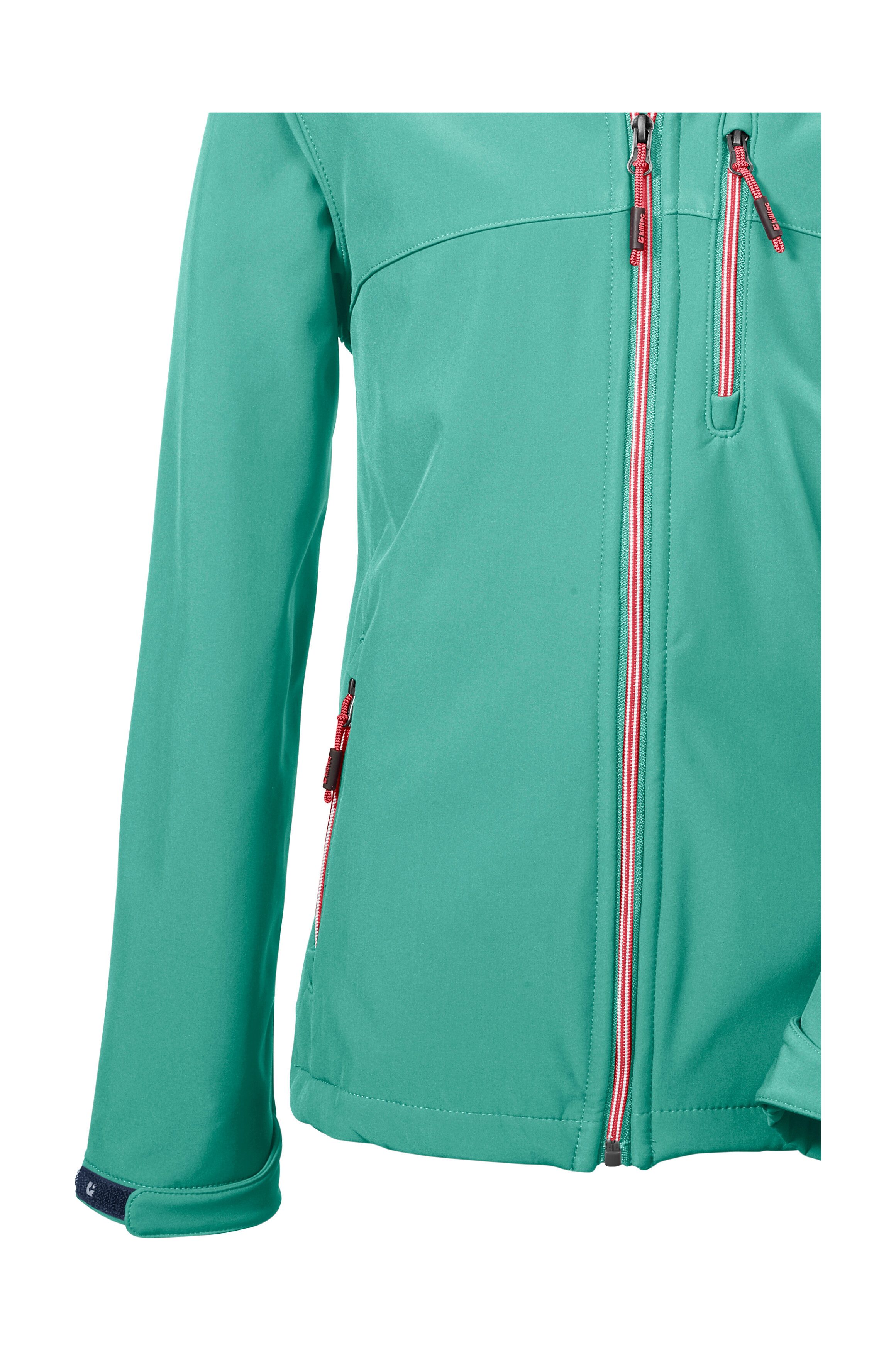 Killtec Softshell-jack Girls softshell-jack Waterafstotend, verstelbare capuchon en mouwen, fleece binnenvoering