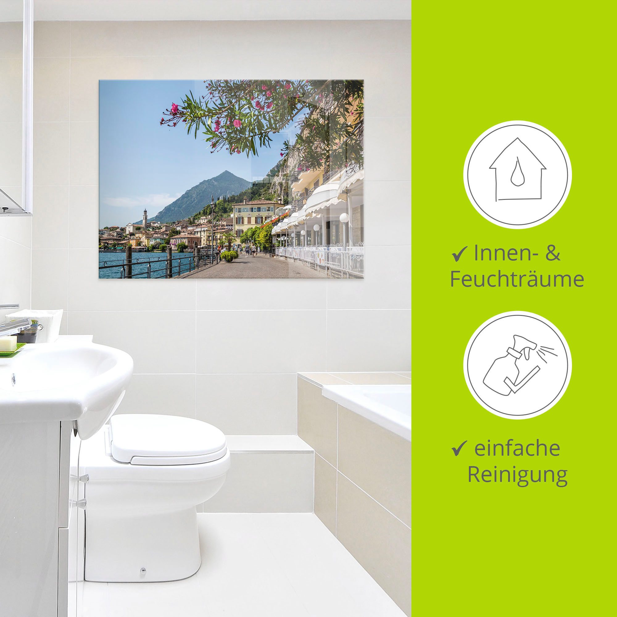Artland Print op glas Gardameer Limone sul Garda