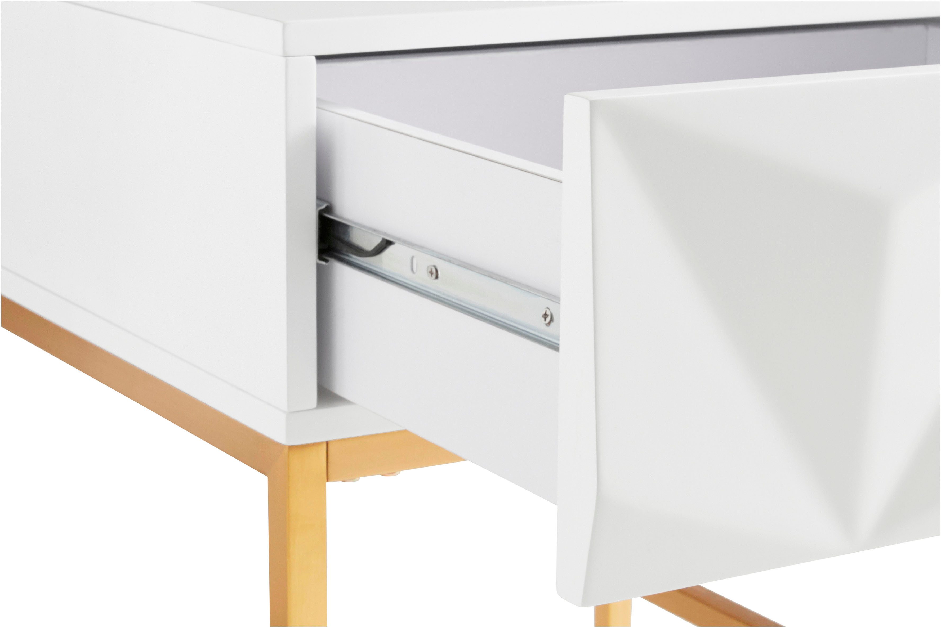Leonique Dressoir Minfi in 3d-look, sidetable met goudkleurig metalen frame