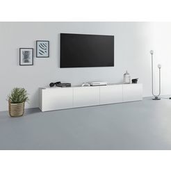 borchardt moebel tv-meubel sophia breedte 200 cm met 4 deuren, staand en hangend wit