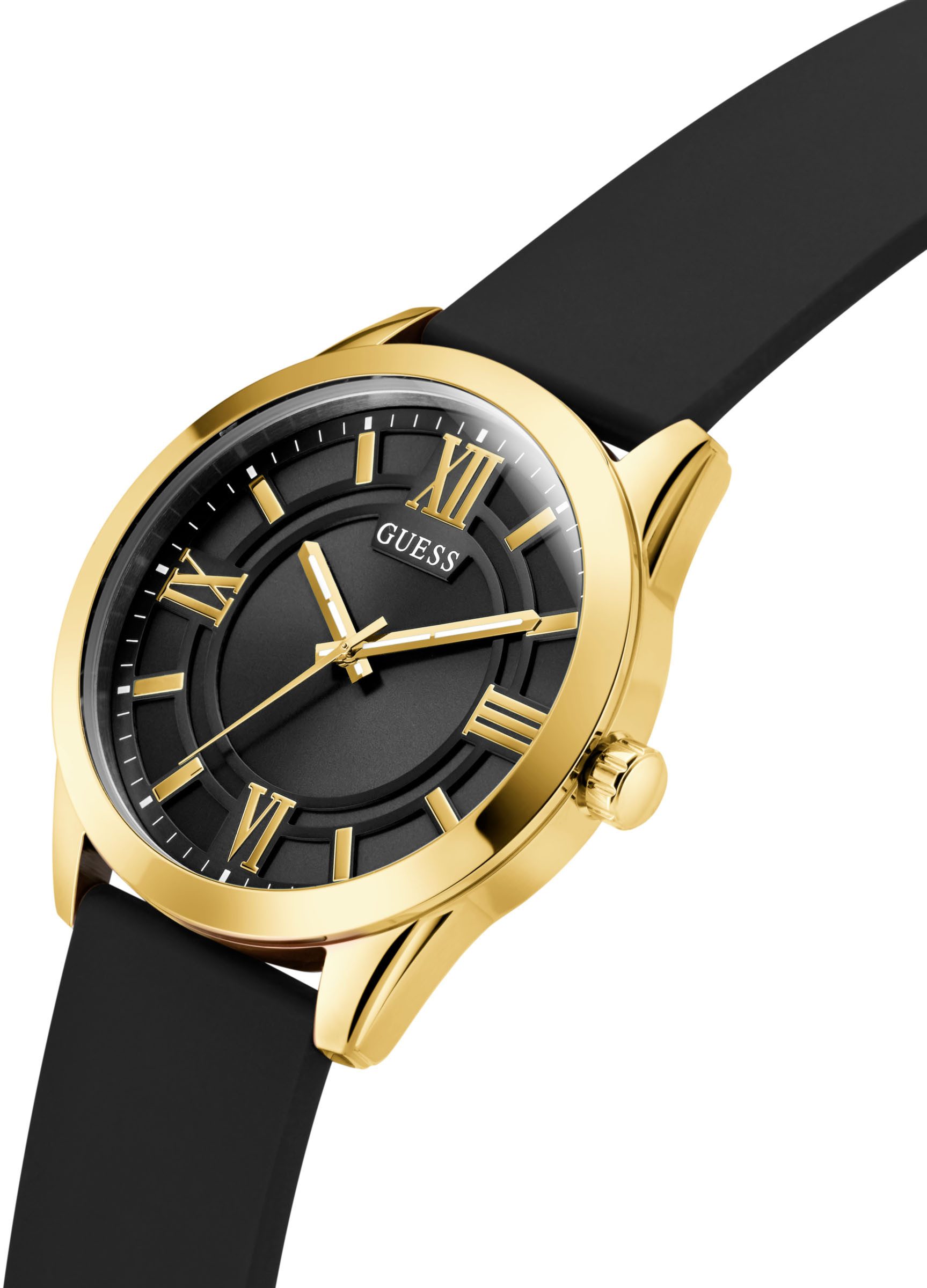 Guess Kwartshorloge Elliot Polshorloge, herenhorloge, siliconen band, analoog